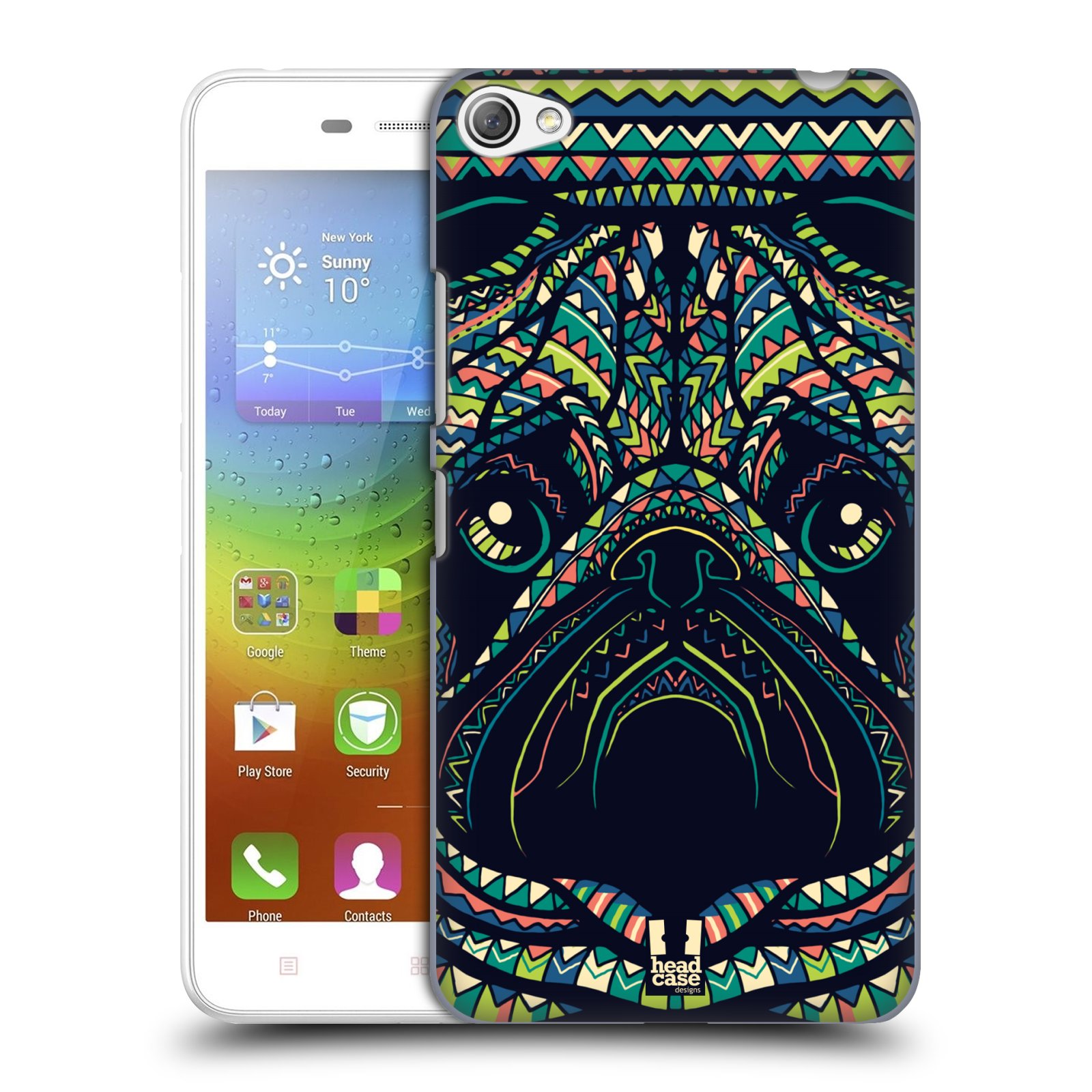 HEAD CASE pevný plastový obal na mobil LENOVO S60 / LENOVO S60 DUAL SIM vzor Aztécký motiv zvíře 3 mopsík