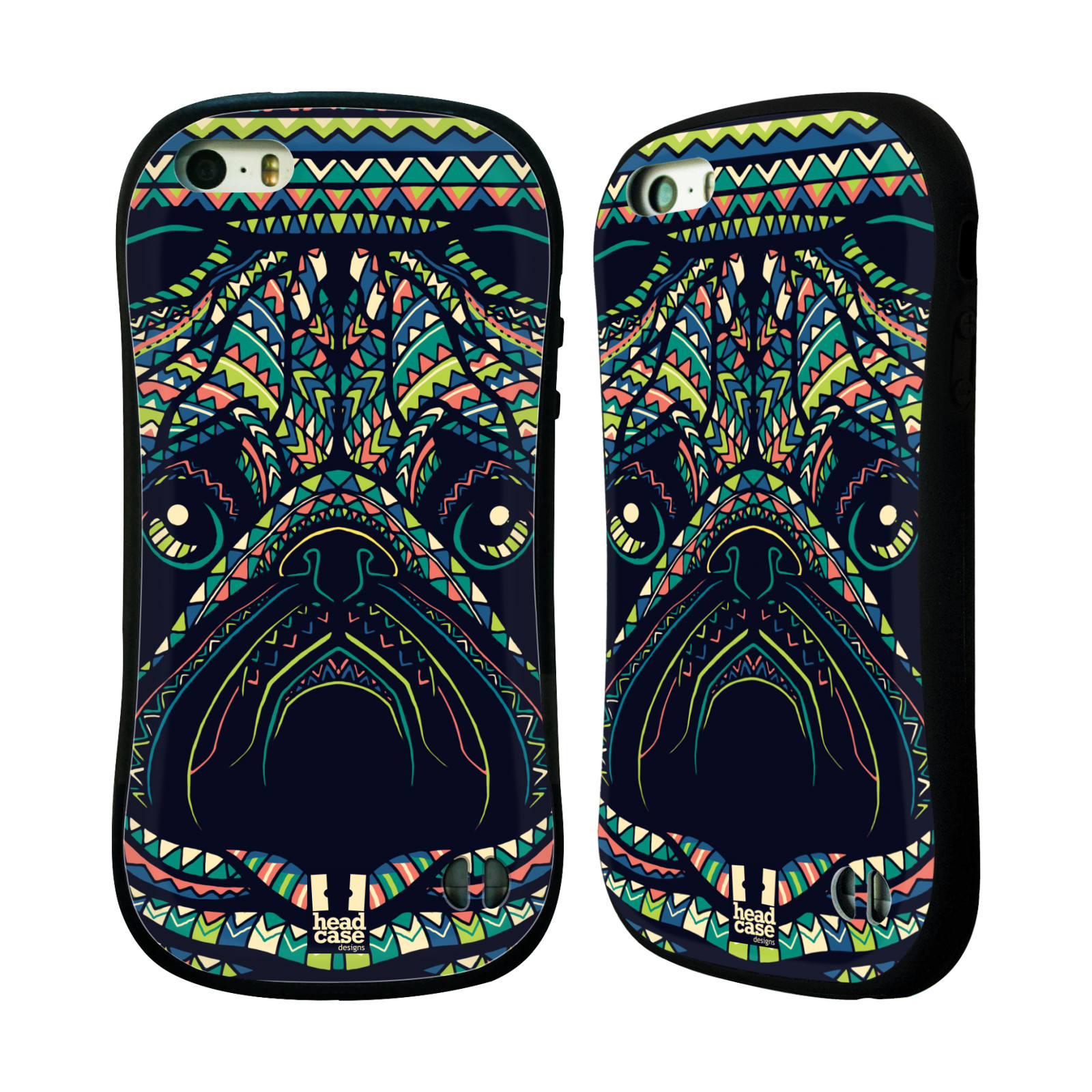 HEAD CASE silikon/plast odolný obal na mobil Apple Iphone 5/5S vzor Aztécký motiv zvíře 3 mopsík