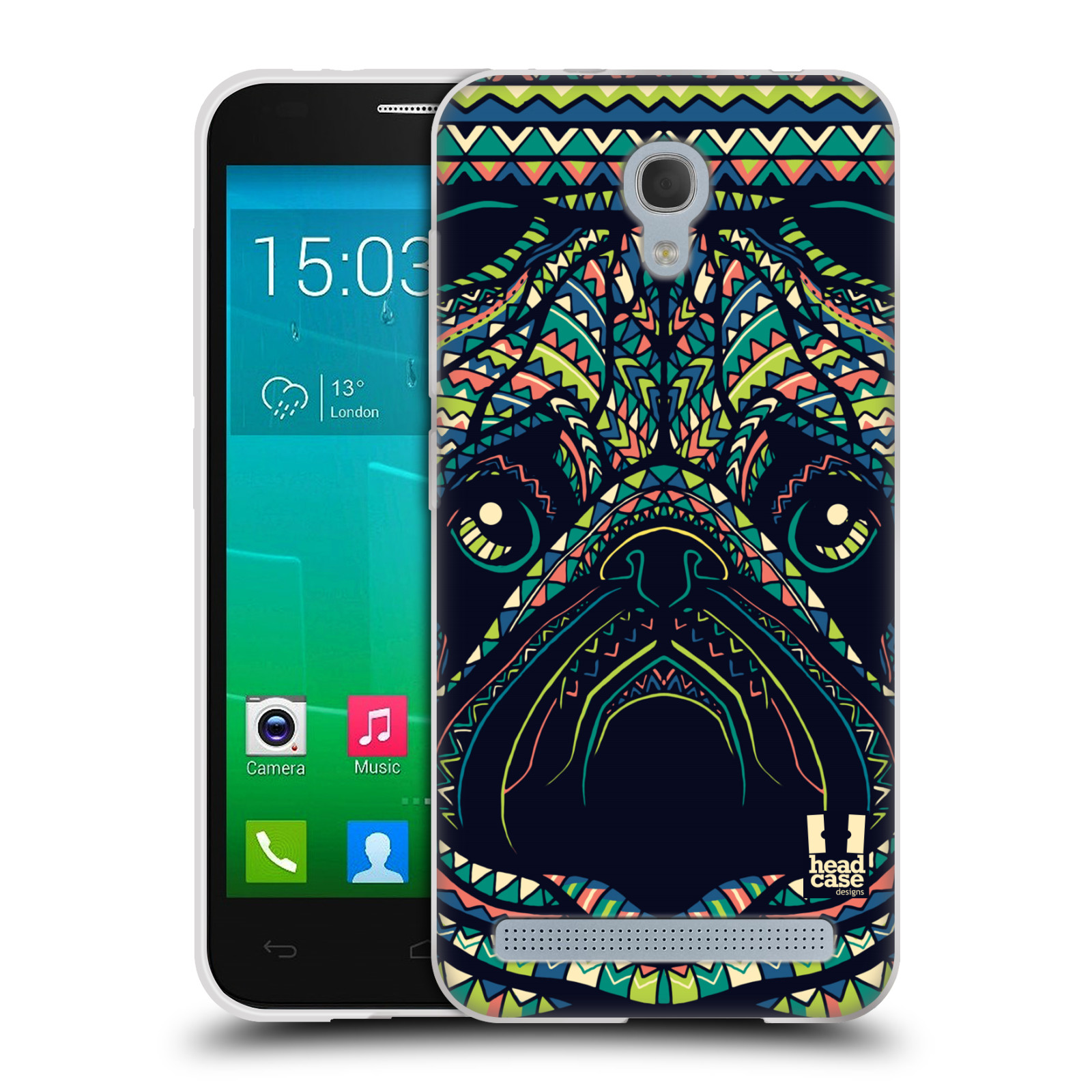 HEAD CASE silikonový obal na mobil Alcatel Idol 2 MINI S 6036Y vzor Aztécký motiv zvíře 3 mopsík