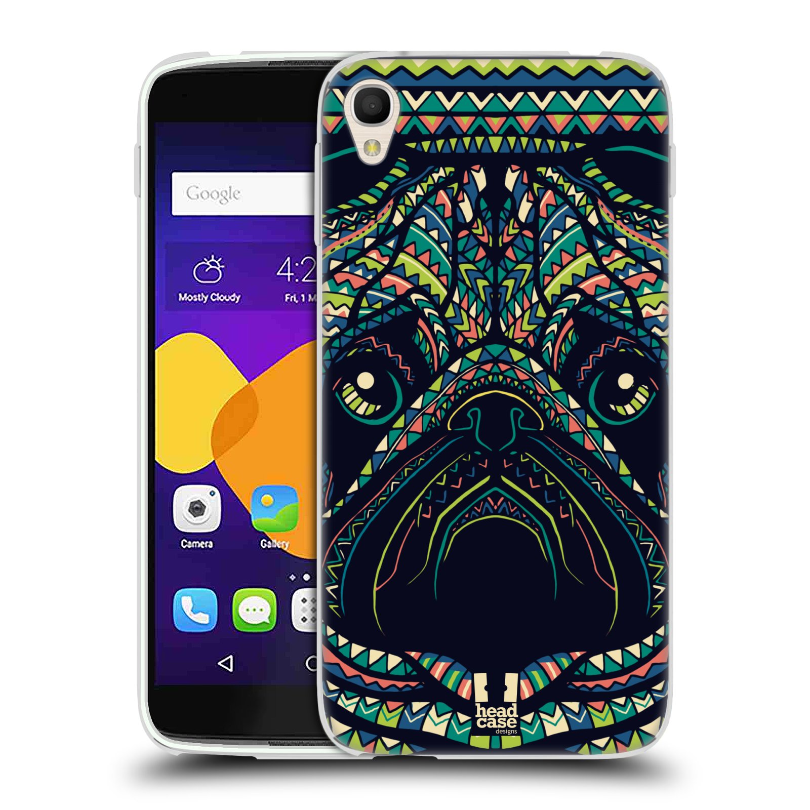 HEAD CASE silikonový obal na mobil Alcatel Idol 3 OT-6045Y (5.5) vzor Aztécký motiv zvíře 3 mopsík