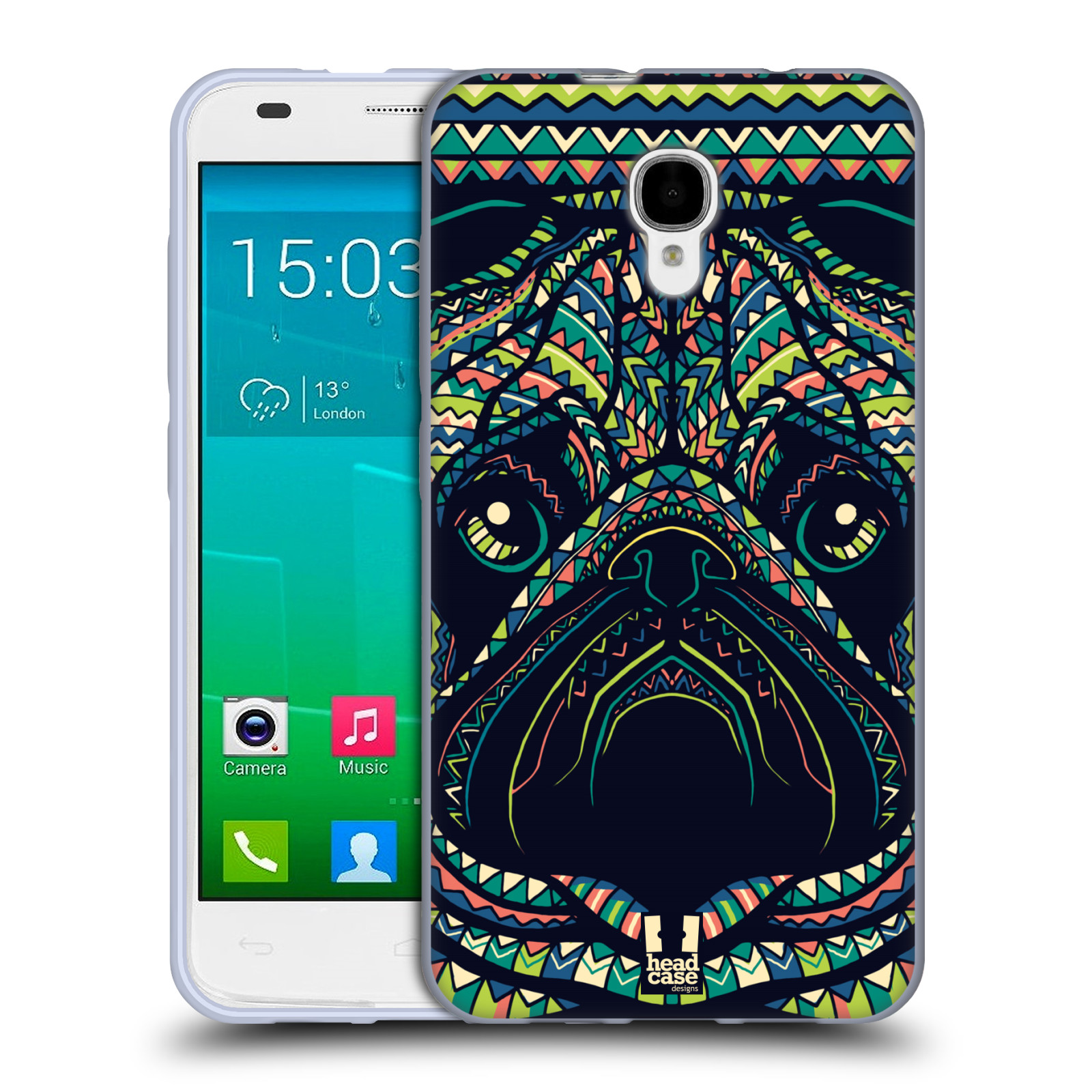 HEAD CASE silikonový obal na mobil Alcatel Idol 2 S OT-6050 vzor Aztécký motiv zvíře 3 mopsík
