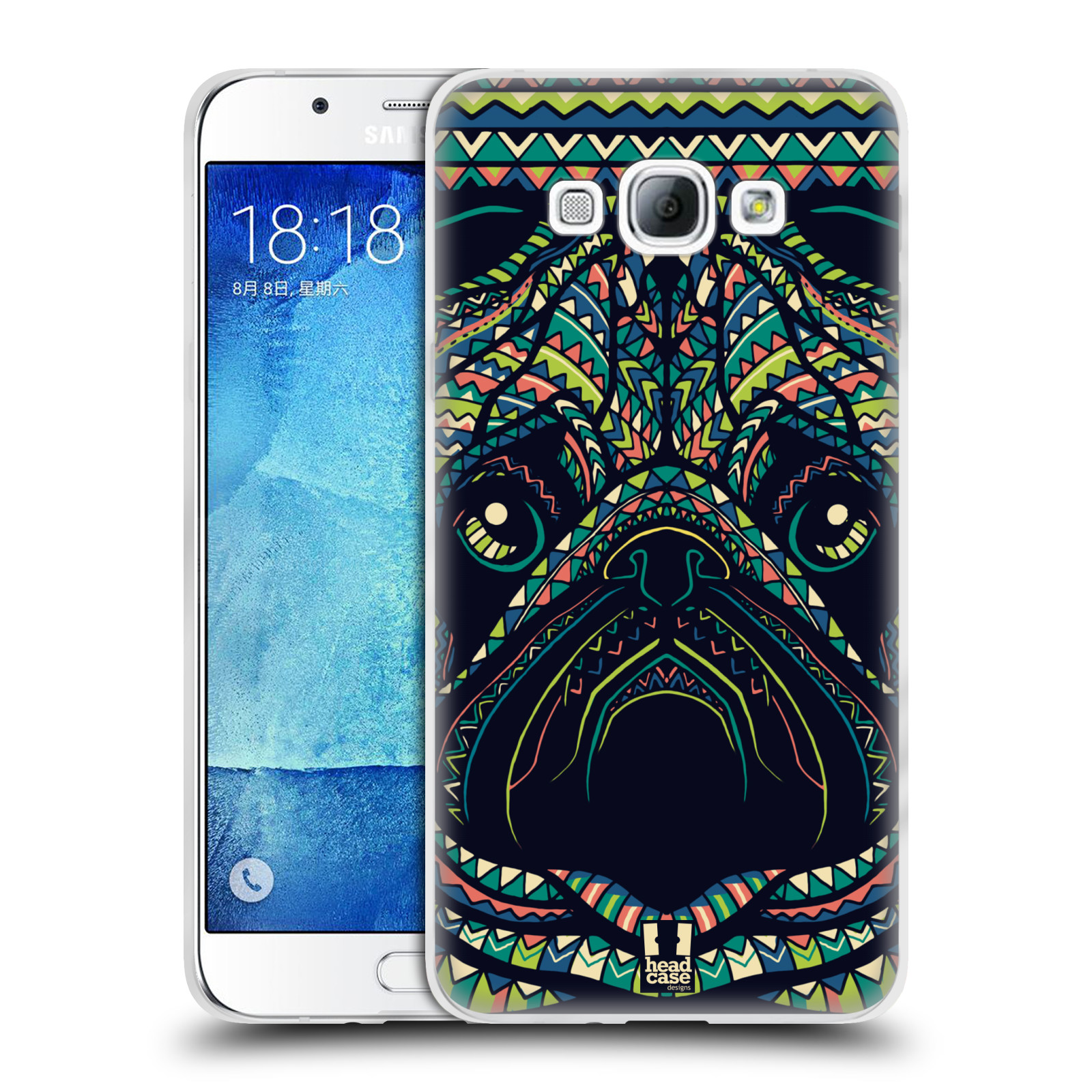 HEAD CASE silikonový obal na mobil Samsung Galaxy A8 vzor Aztécký motiv zvíře 3 mopsík