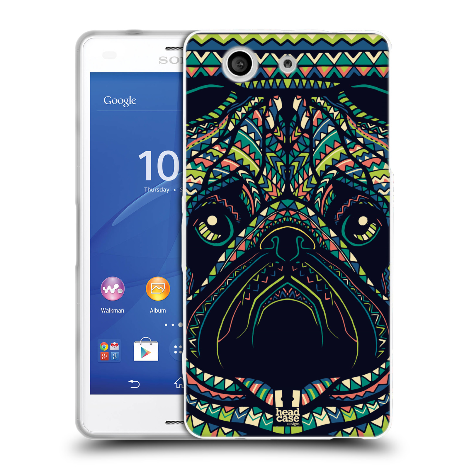 HEAD CASE silikonový obal na mobil Sony Xperia Z3 COMPACT (D5803) vzor Aztécký motiv zvíře 3 mopsík