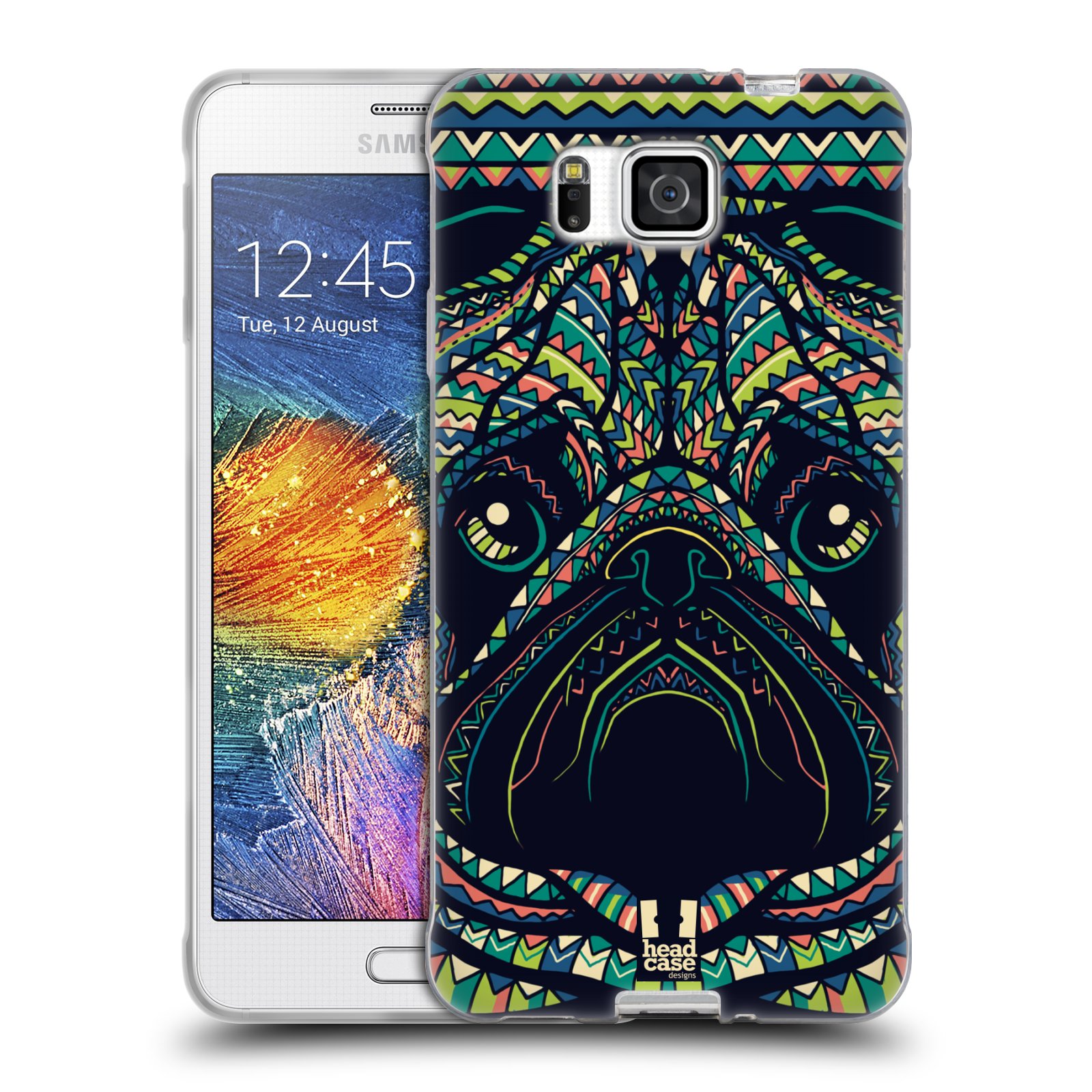 HEAD CASE silikonový obal na mobil Samsung Galaxy ALPHA vzor Aztécký motiv zvíře 3 mopsík