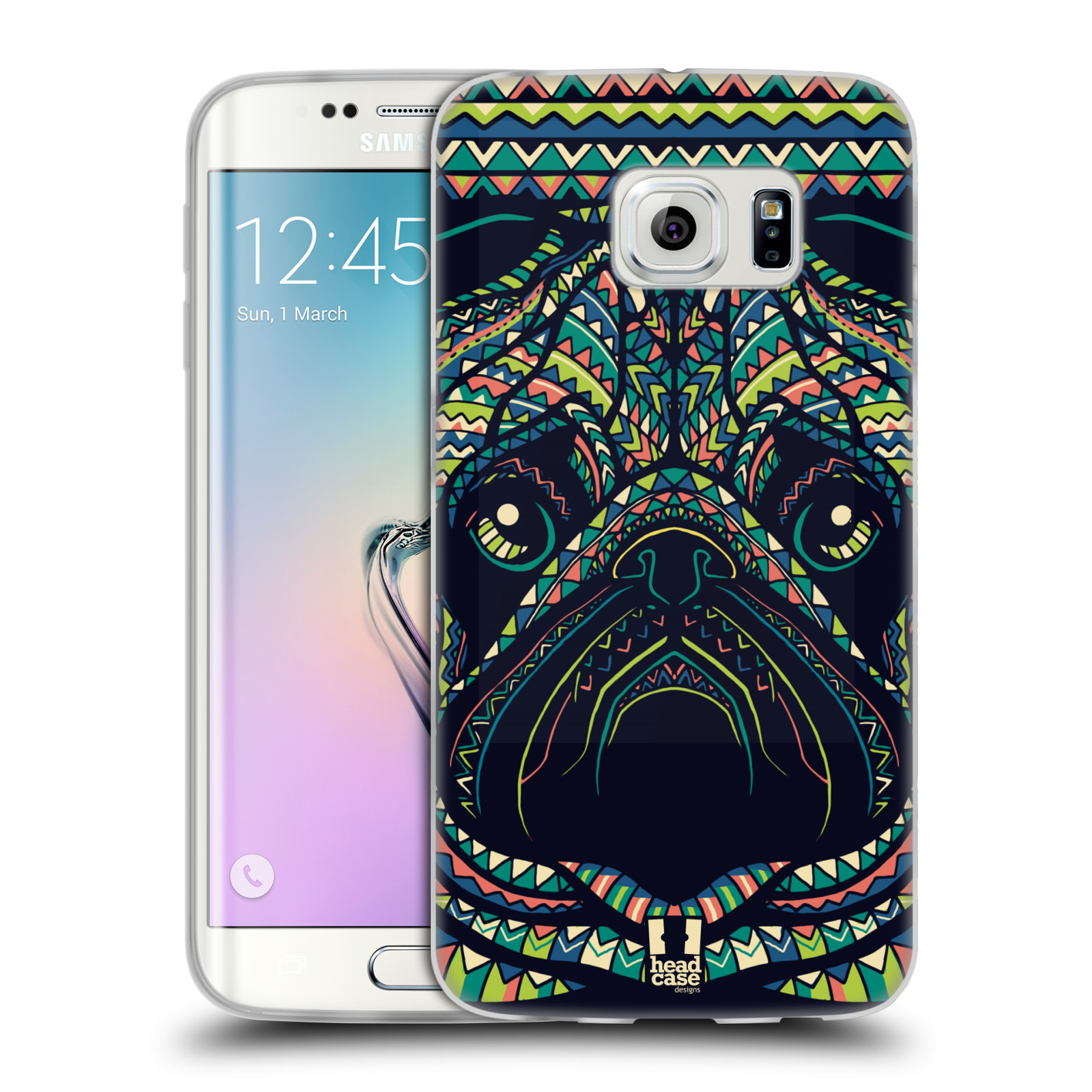 HEAD CASE silikonový obal na mobil Samsung Galaxy S6 EDGE vzor Aztécký motiv zvíře 3 mopsík
