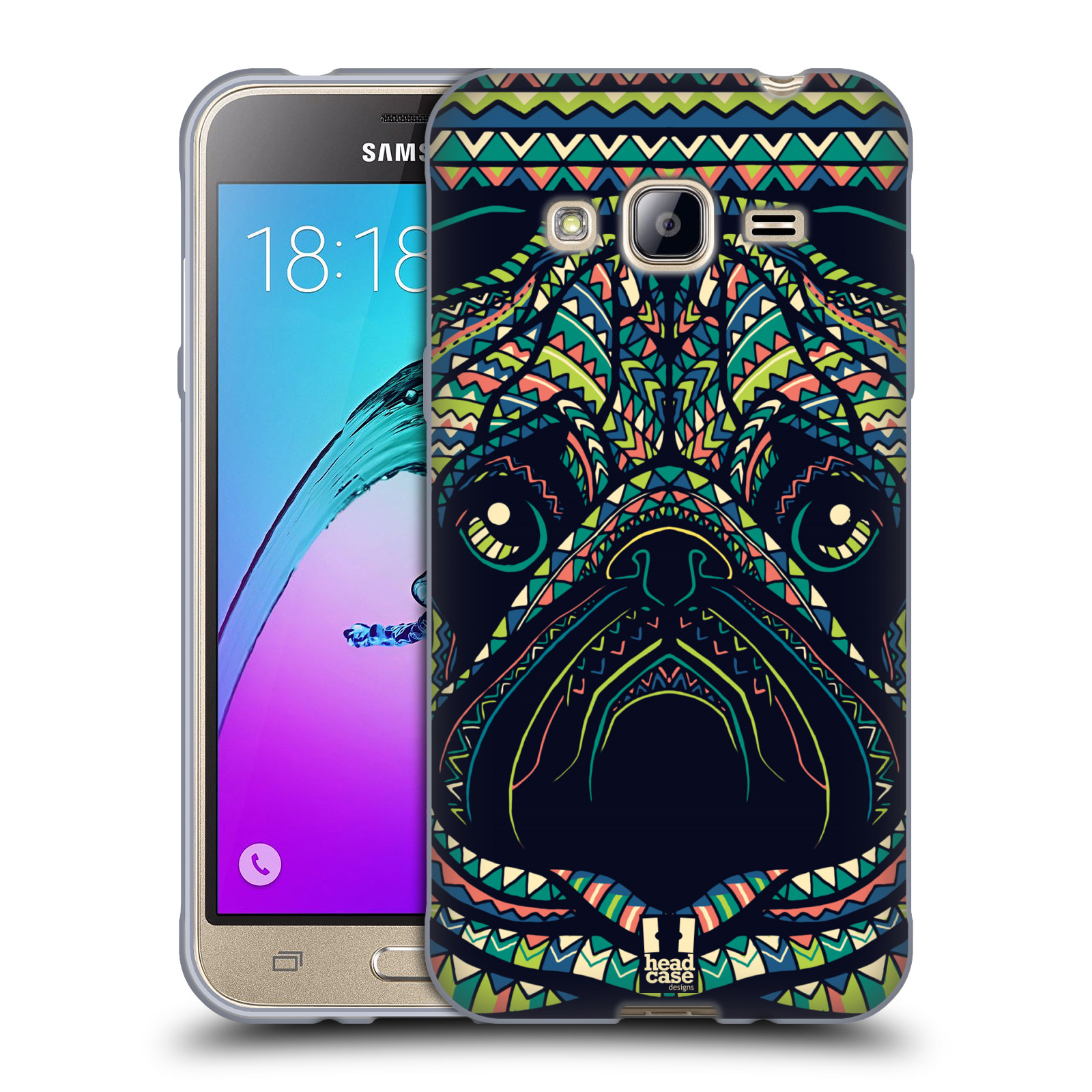 HEAD CASE silikonový obal na mobil Samsung Galaxy J3, J3 2016 vzor Aztécký motiv zvíře 3 mopsík