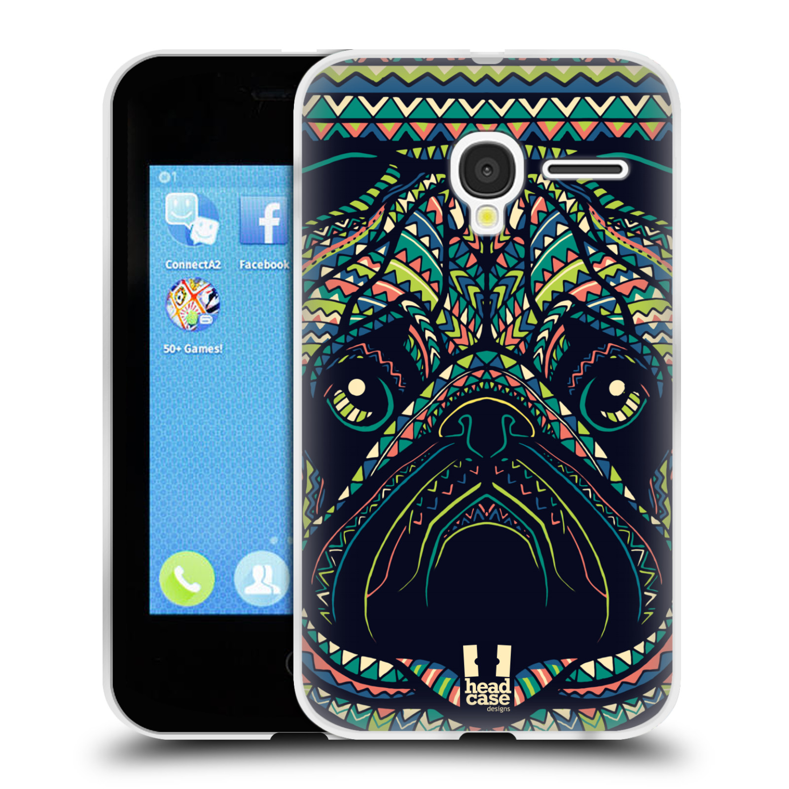 HEAD CASE silikonový obal na mobil Alcatel PIXI 3 OT-4022D (3,5 palcový displej) vzor Aztécký motiv zvíře 3 mopsík