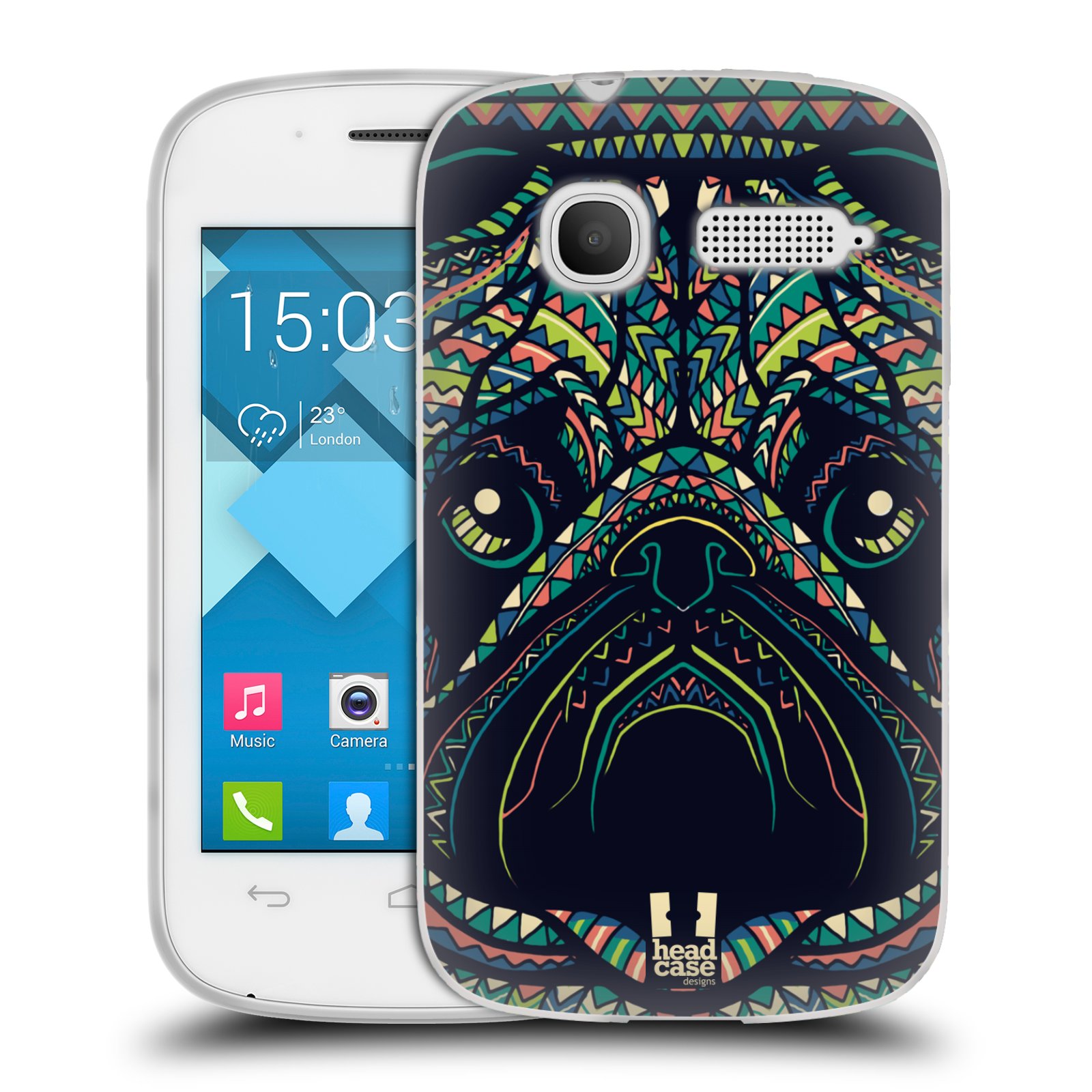 HEAD CASE silikonový obal na mobil Alcatel POP C1 OT-4015D vzor Aztécký motiv zvíře 3 mopsík