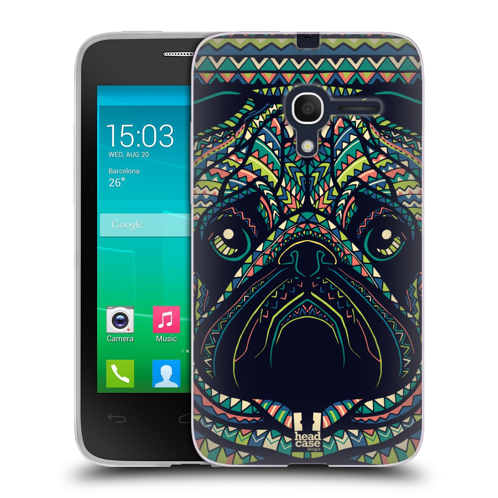 HEAD CASE silikonový obal na mobil Alcatel POP D3 OT-4035D vzor Aztécký motiv zvíře 3 mopsík