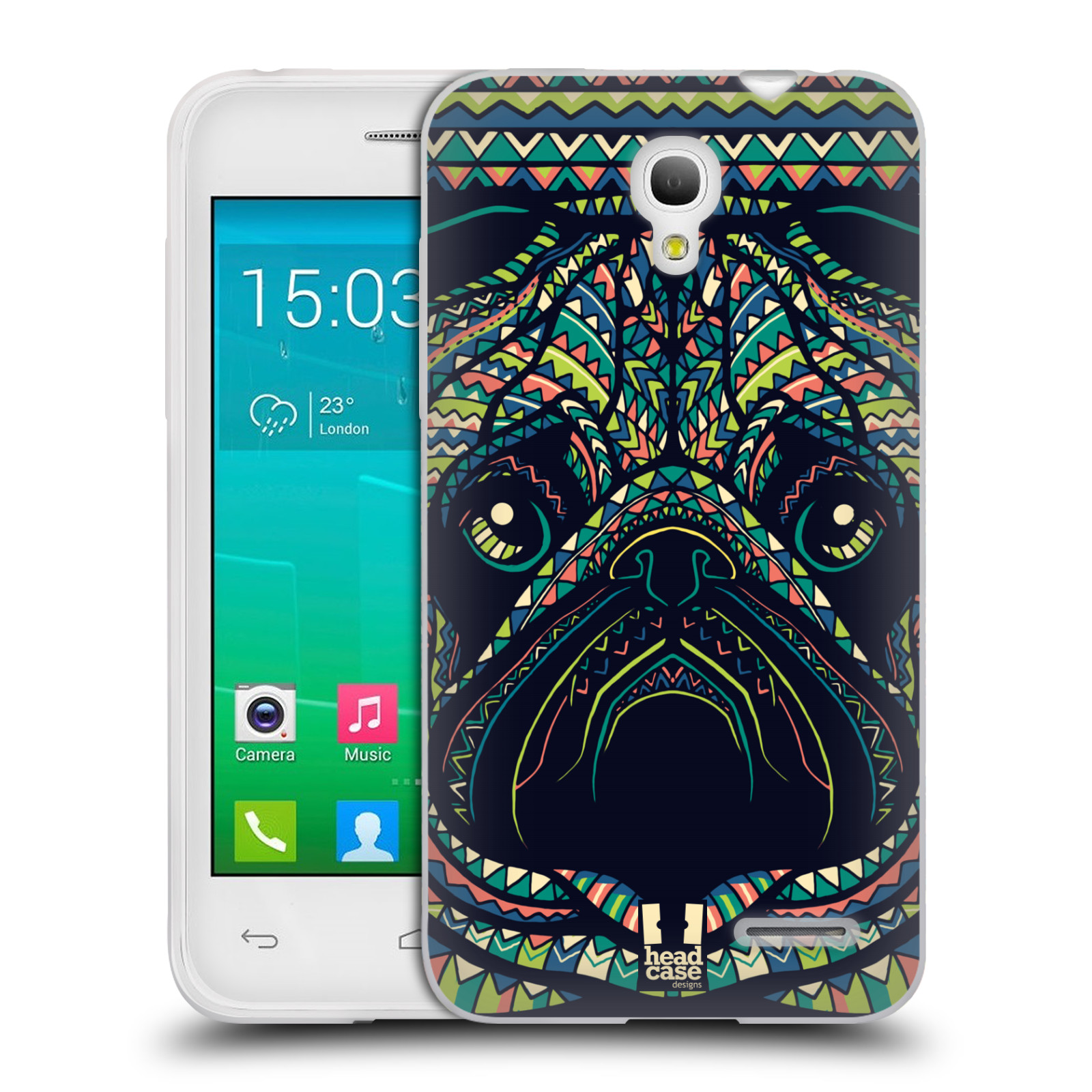 HEAD CASE silikonový obal na mobil Alcatel POP S3 OT-5050Y vzor Aztécký motiv zvíře 3 mopsík