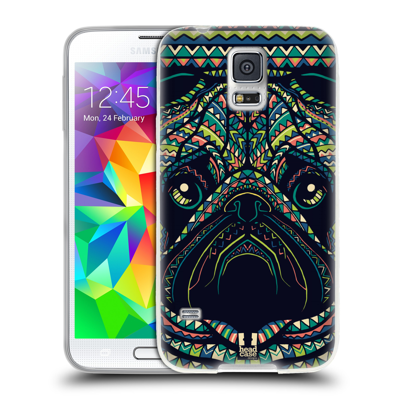 HEAD CASE silikonový obal na mobil Samsung Galaxy S5/S5 NEO vzor Aztécký motiv zvíře 3 mopsík