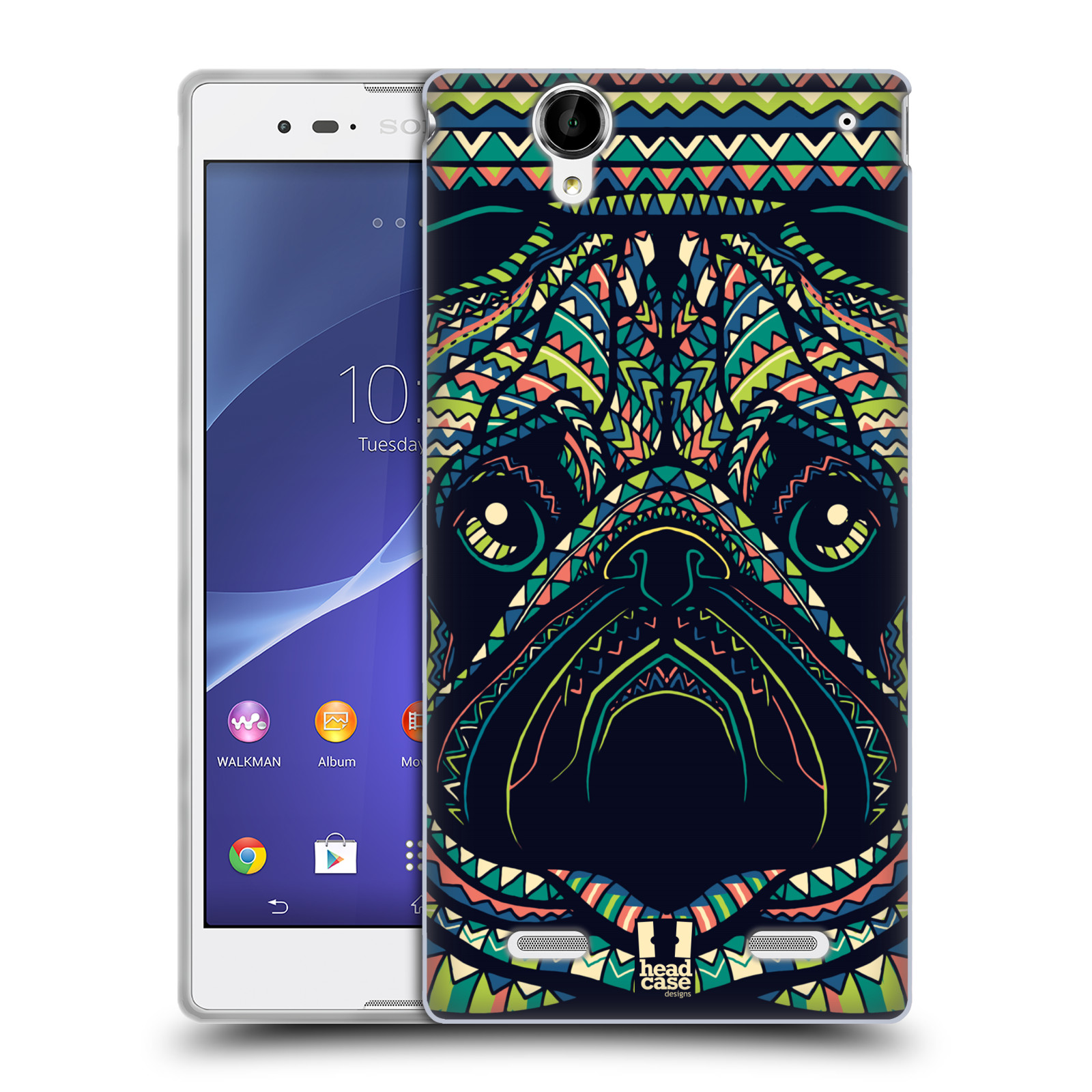 HEAD CASE silikonový obal na mobil Sony Xperia T2 Ultra/T2 Ultra DUAL SIM vzor Aztécký motiv zvíře 3 mopsík
