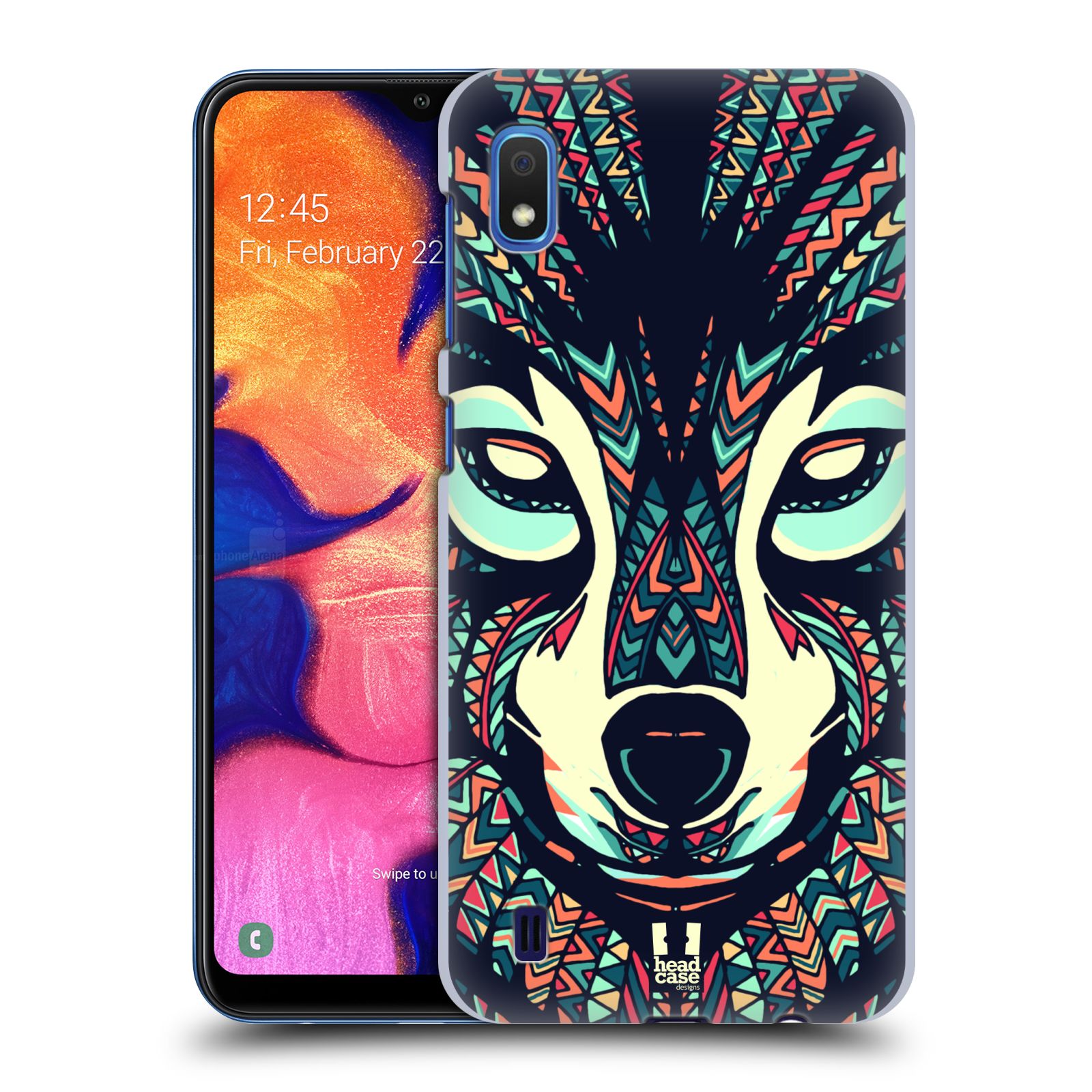Pouzdro na mobil Samsung Galaxy A10 - HEAD CASE - vzor Aztécký motiv zvíře 3 vlk