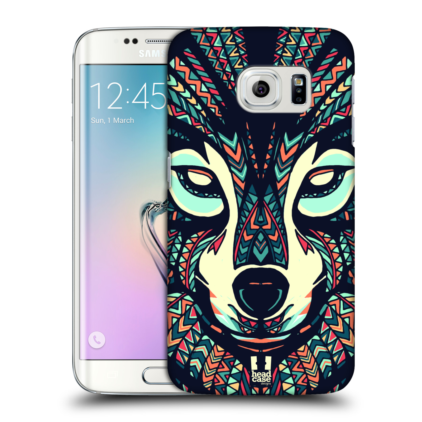 HEAD CASE plastový obal na mobil SAMSUNG Galaxy S6 EDGE (G9250, G925, G925F) vzor Aztécký motiv zvíře 3 vlk