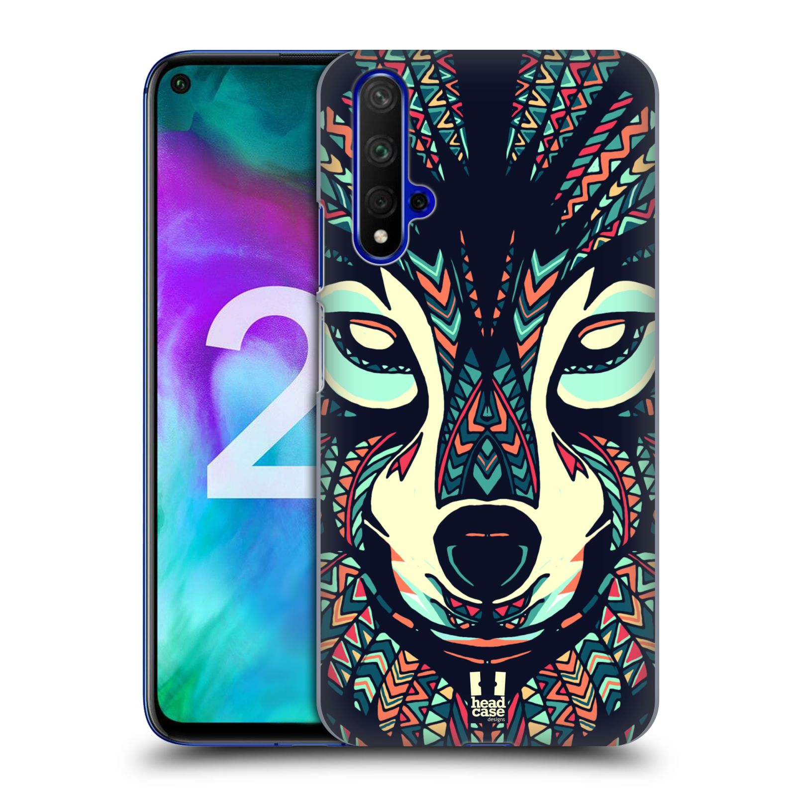 Pouzdro na mobil Honor 20 - HEAD CASE - vzor Aztécký motiv zvíře 3 vlk