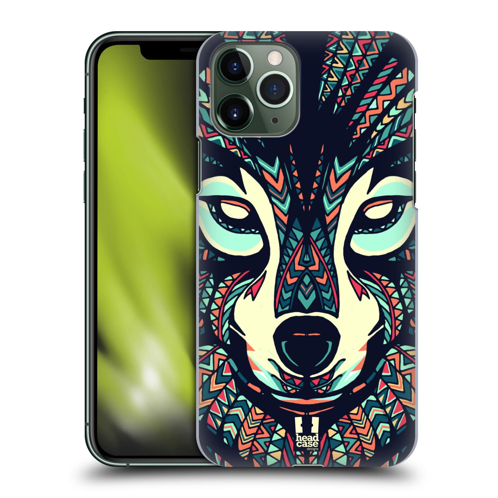 Pouzdro na mobil Apple Iphone 11 PRO - HEAD CASE - vzor Aztécký motiv zvíře 3 vlk