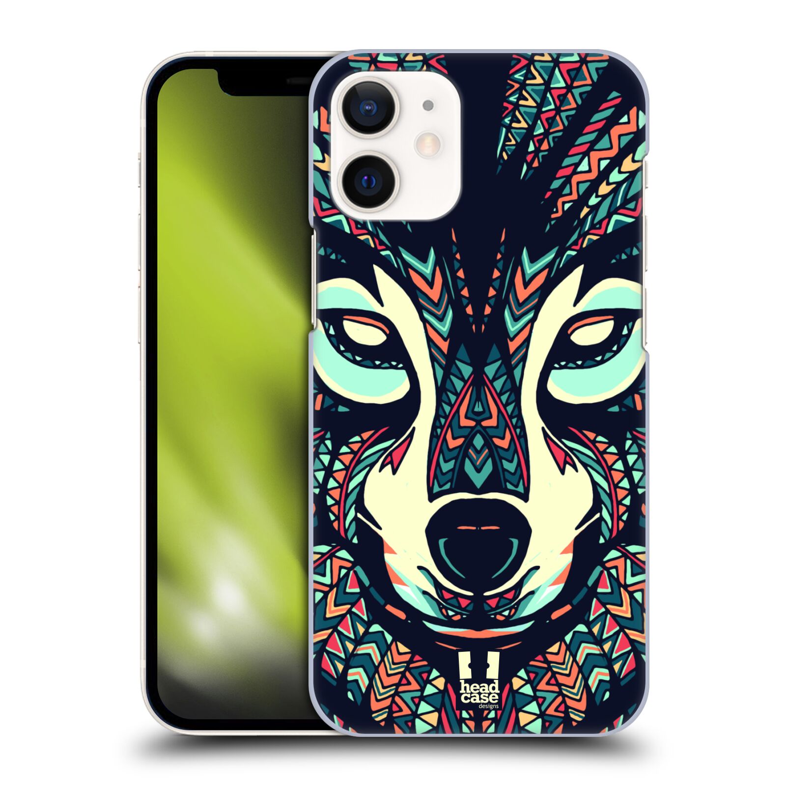 Plastový obal na mobil Apple Iphone 12 MINI vzor Aztécký motiv zvíře 3 vlk
