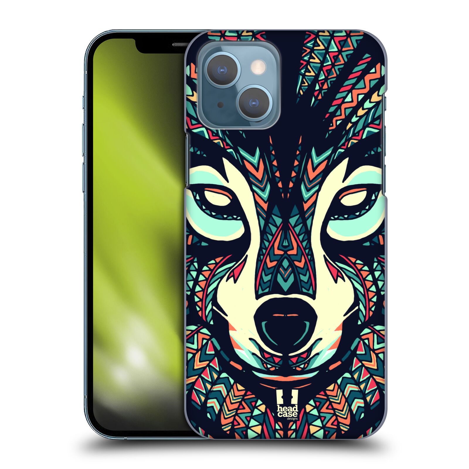 Plastový obal HEAD CASE na mobil Apple Iphone 13 vzor Aztécký motiv zvíře 3 vlk