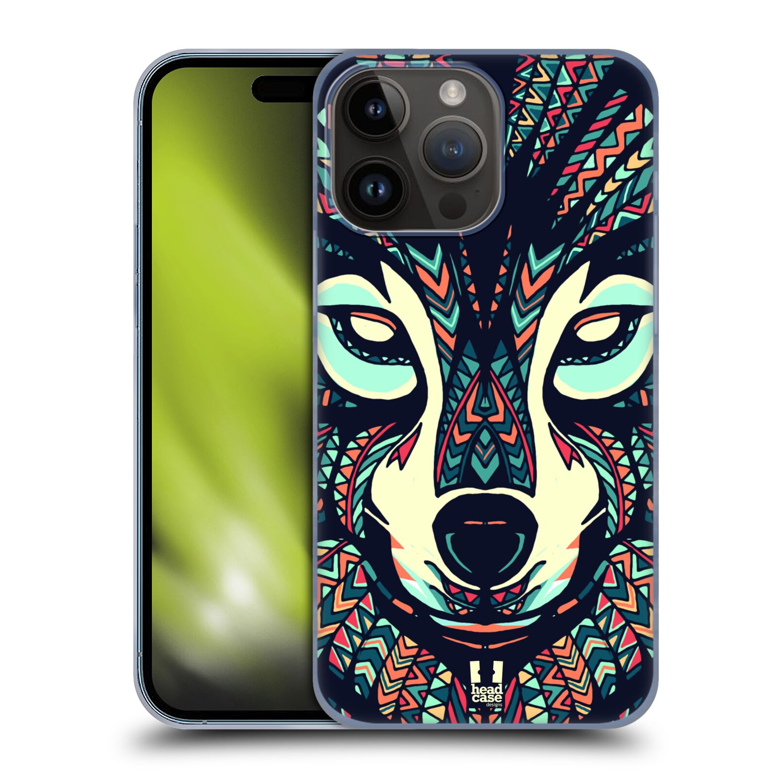 Plastový obal HEAD CASE na mobil Apple Iphone 15 PRO MAX vzor Aztécký motiv zvíře 3 vlk