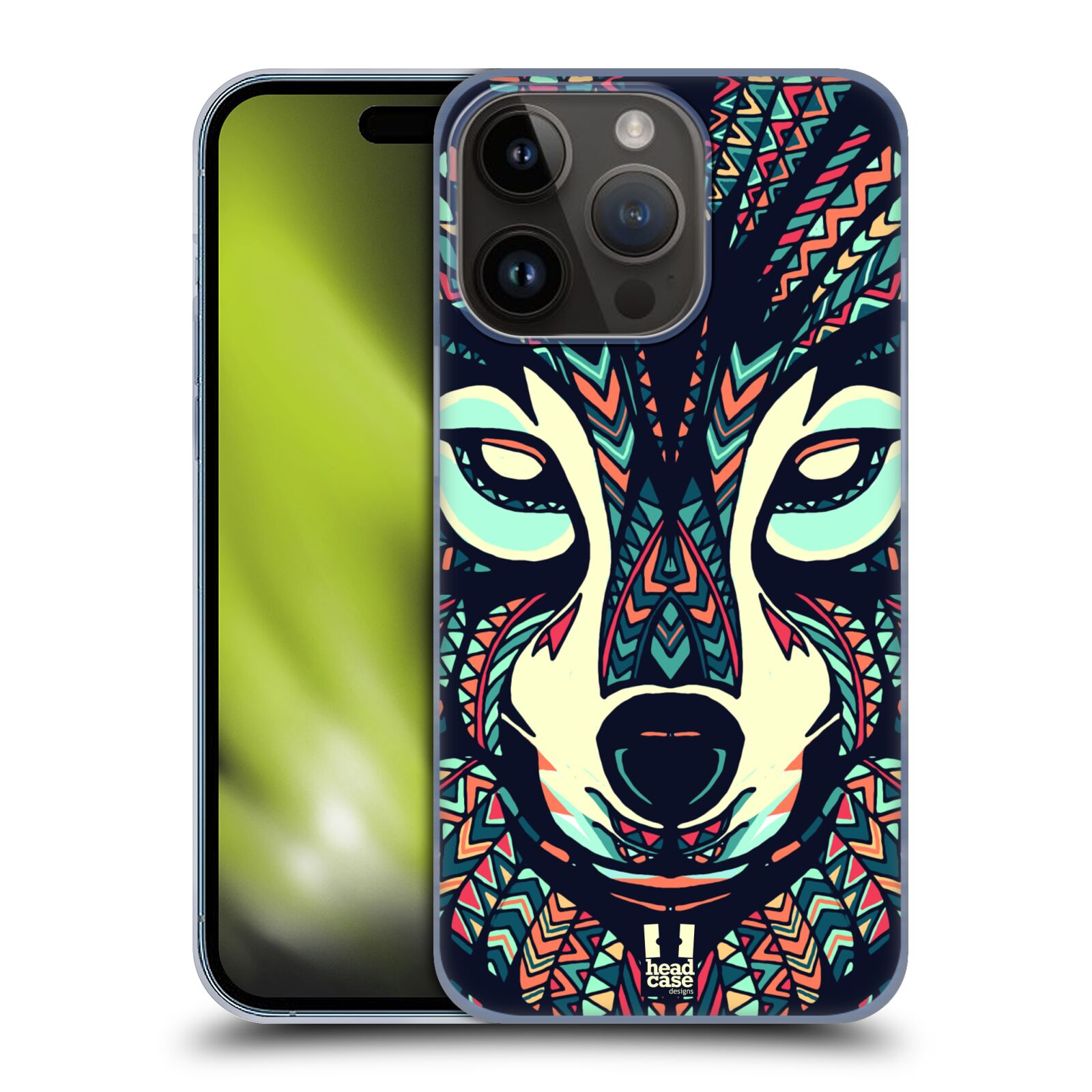 Plastový obal HEAD CASE na mobil Apple Iphone 15 Pro vzor Aztécký motiv zvíře 3 vlk