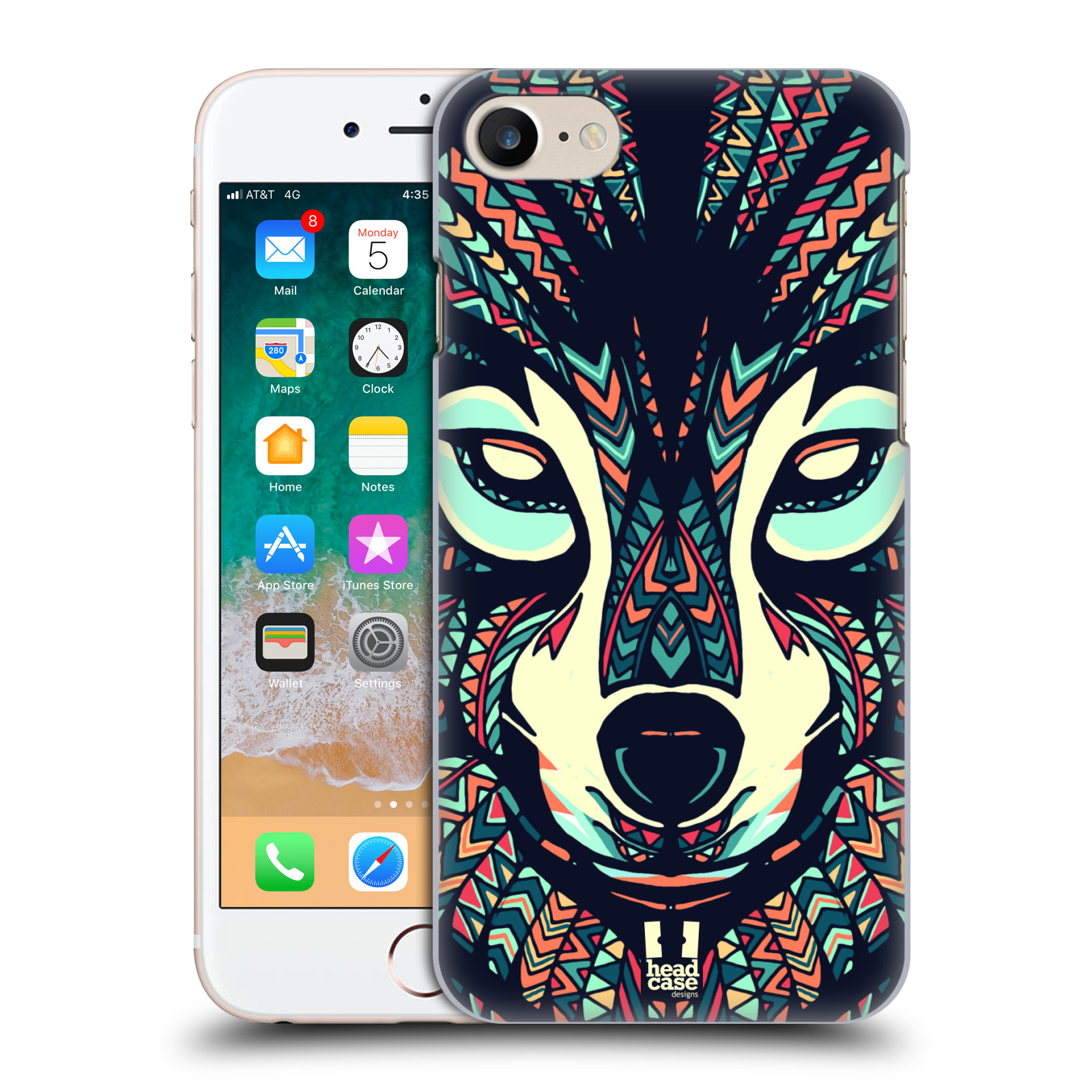 Plastové pouzdro pro mobil Apple Iphone 7/8/SE 2020 vzor Aztécký motiv zvíře 3 vlk