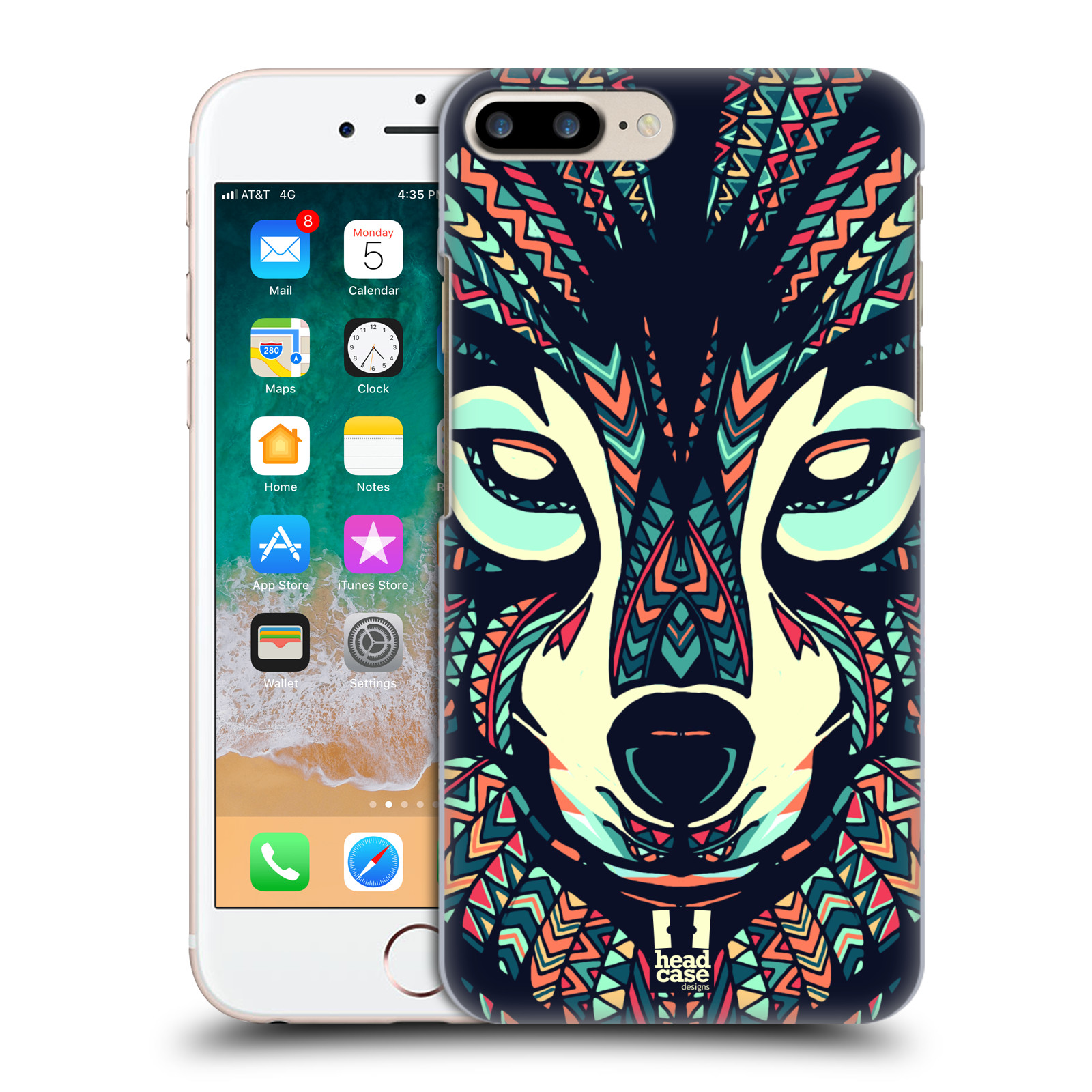 Plastové pouzdro pro mobil Apple Iphone 8 PLUS vzor Aztécký motiv zvíře 3 vlk