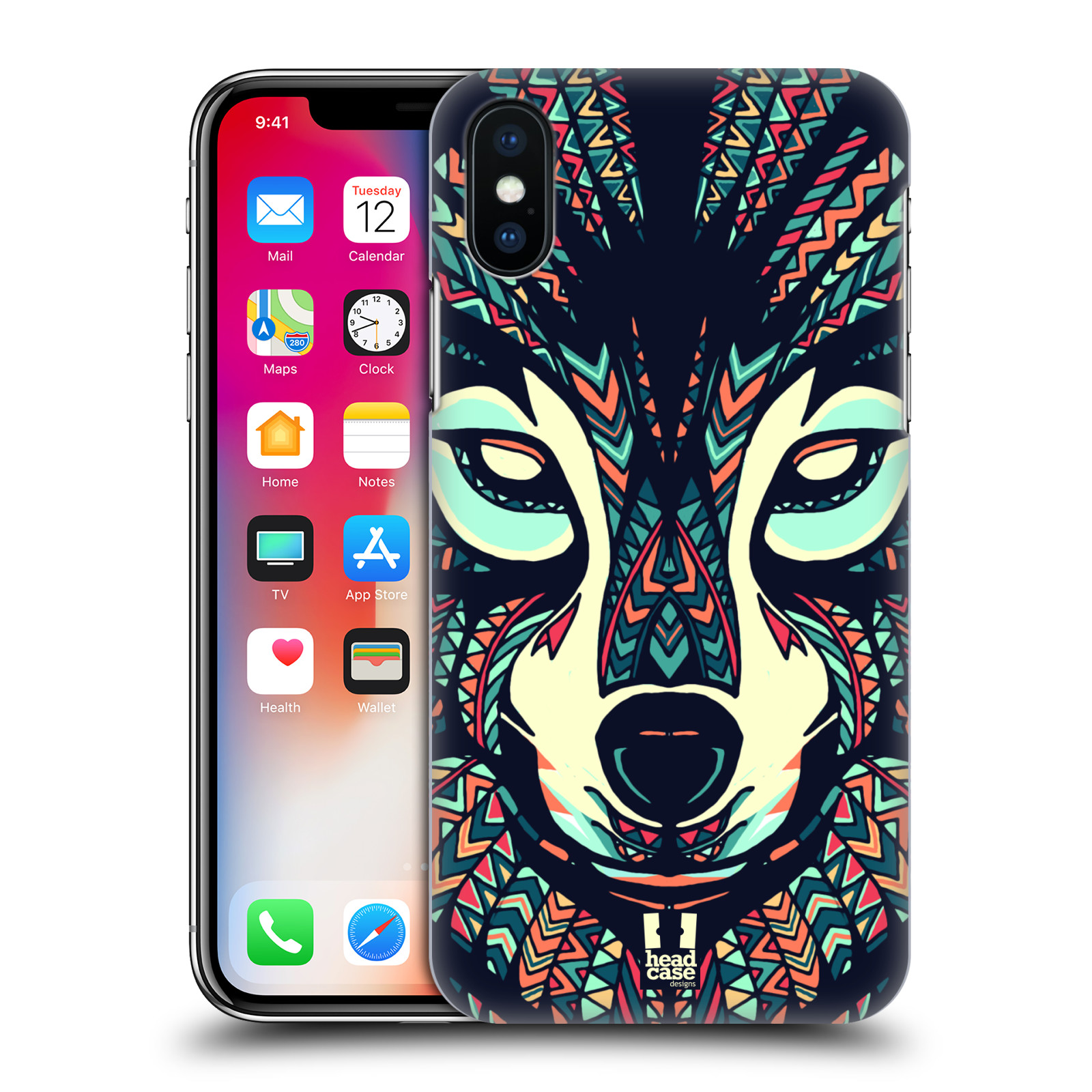 HEAD CASE plastový obal na mobil Apple Iphone X / XS vzor Aztécký motiv zvíře 3 vlk