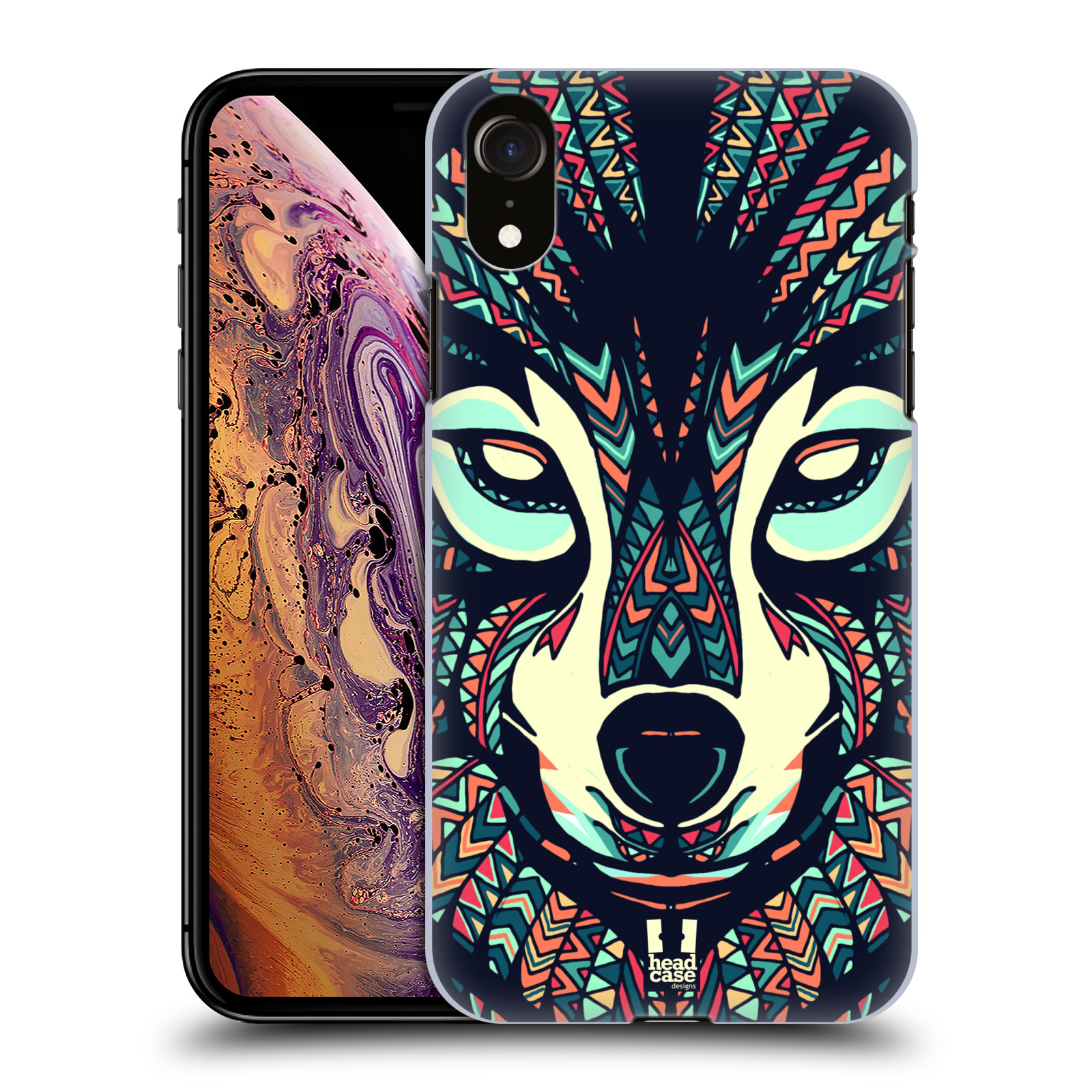 HEAD CASE plastový obal na mobil Apple Iphone XR vzor Aztécký motiv zvíře 3 vlk