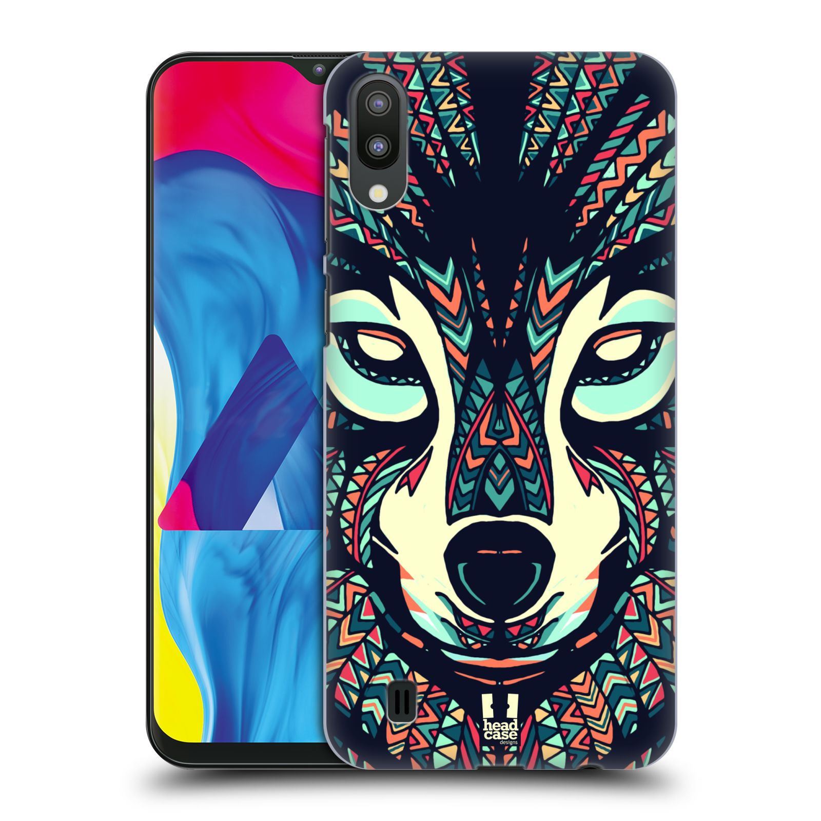 Plastový obal HEAD CASE na mobil Samsung Galaxy M10 vzor Aztécký motiv zvíře 3 vlk