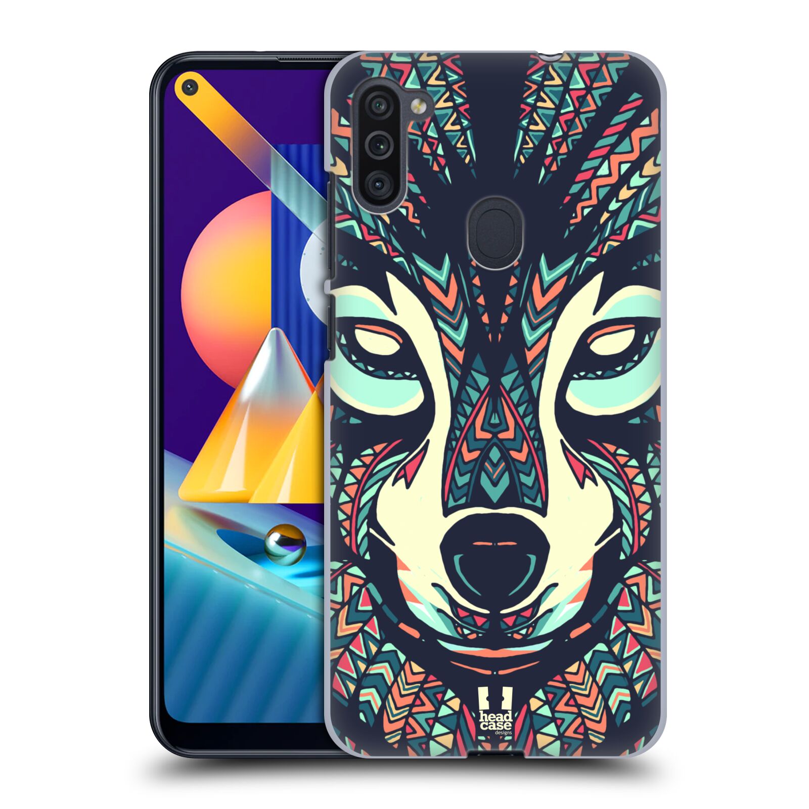 Plastový obal HEAD CASE na mobil Samsung Galaxy M11 vzor Aztécký motiv zvíře 3 vlk