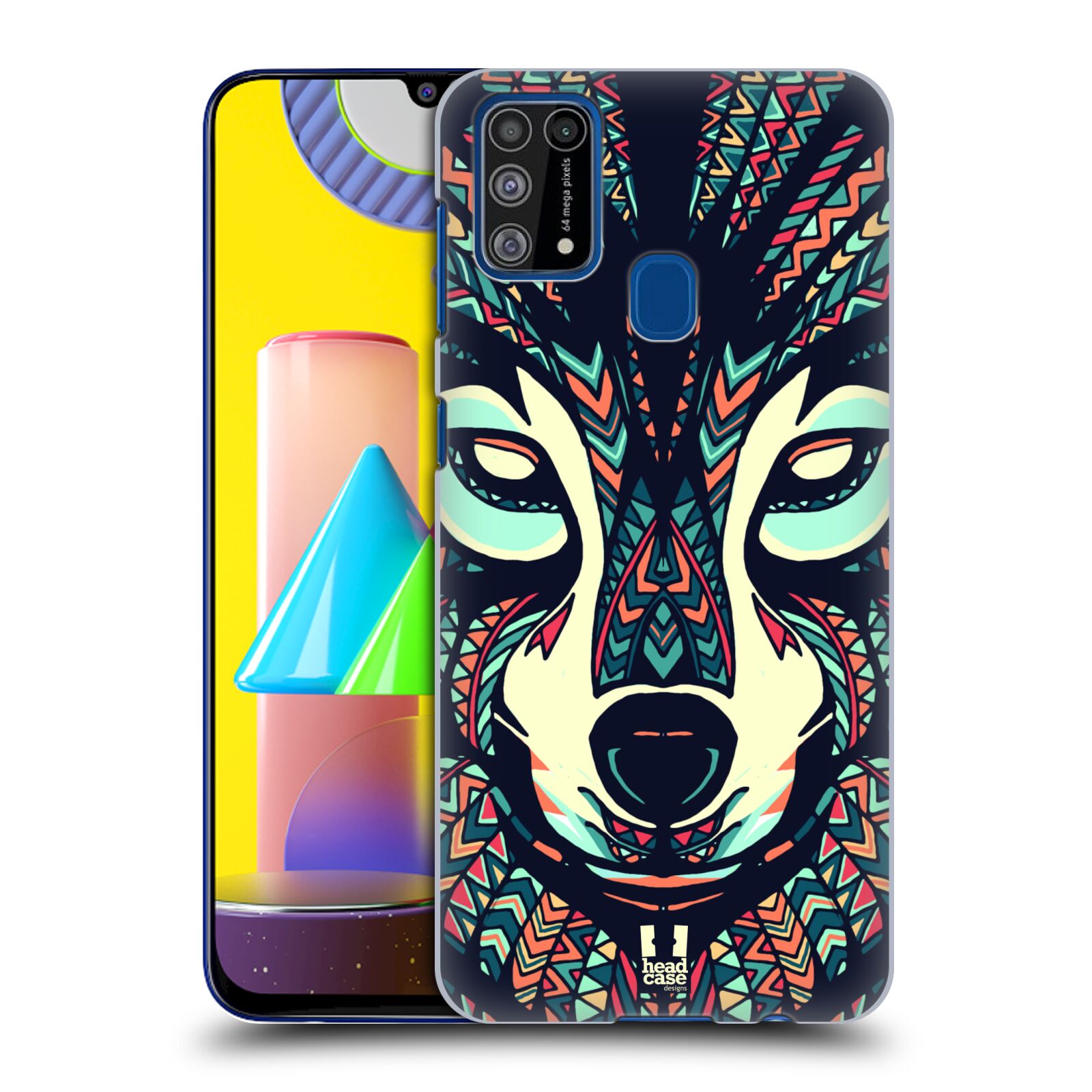 Plastový obal HEAD CASE na mobil Samsung Galaxy M31 vzor Aztécký motiv zvíře 3 vlk