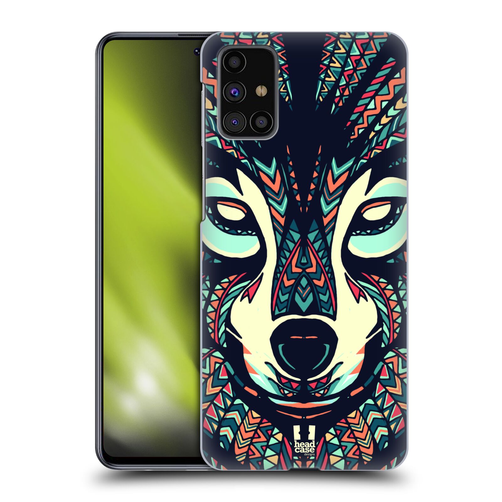 Plastový obal HEAD CASE na mobil Samsung Galaxy M31s vzor Aztécký motiv zvíře 3 vlk