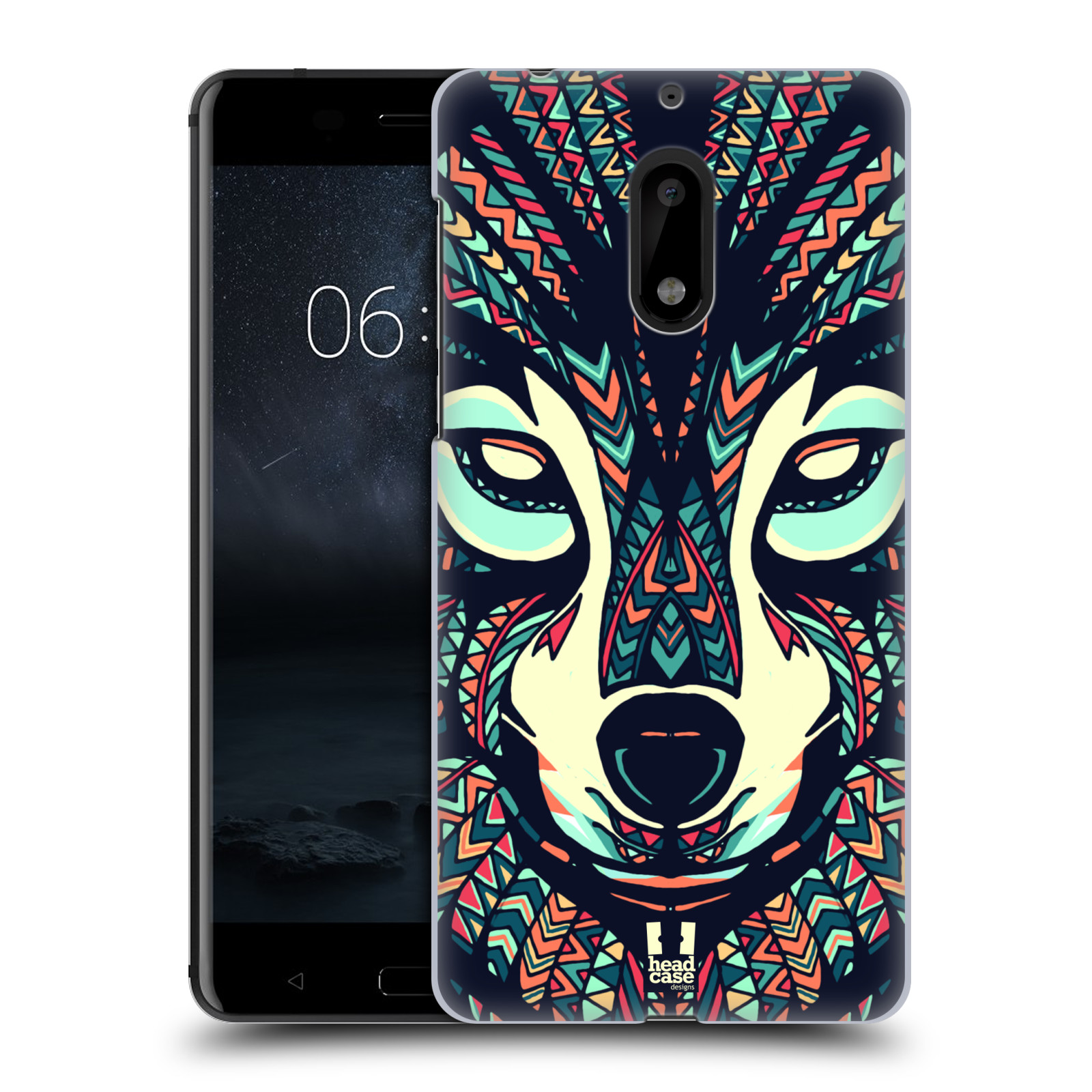 HEAD CASE plastový obal na mobil Nokia 6 vzor Aztécký motiv zvíře 3 vlk