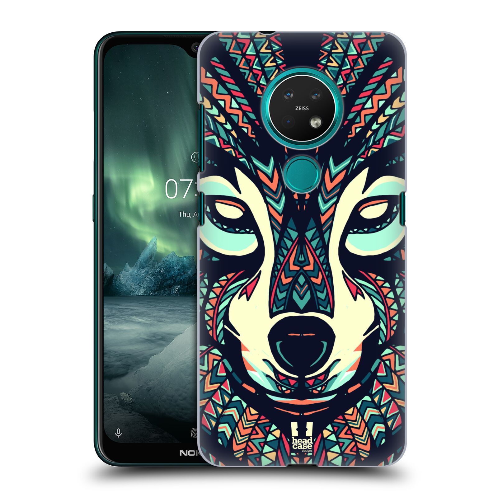 Pouzdro na mobil NOKIA 7.2 - HEAD CASE - vzor Aztécký motiv zvíře 3 vlk