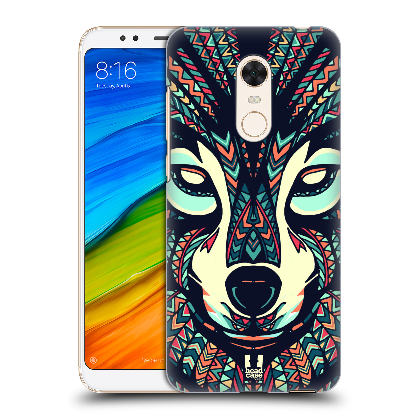 HEAD CASE plastový obal na mobil Xiaomi Redmi 5 PLUS vzor Aztécký motiv zvíře 3 vlk