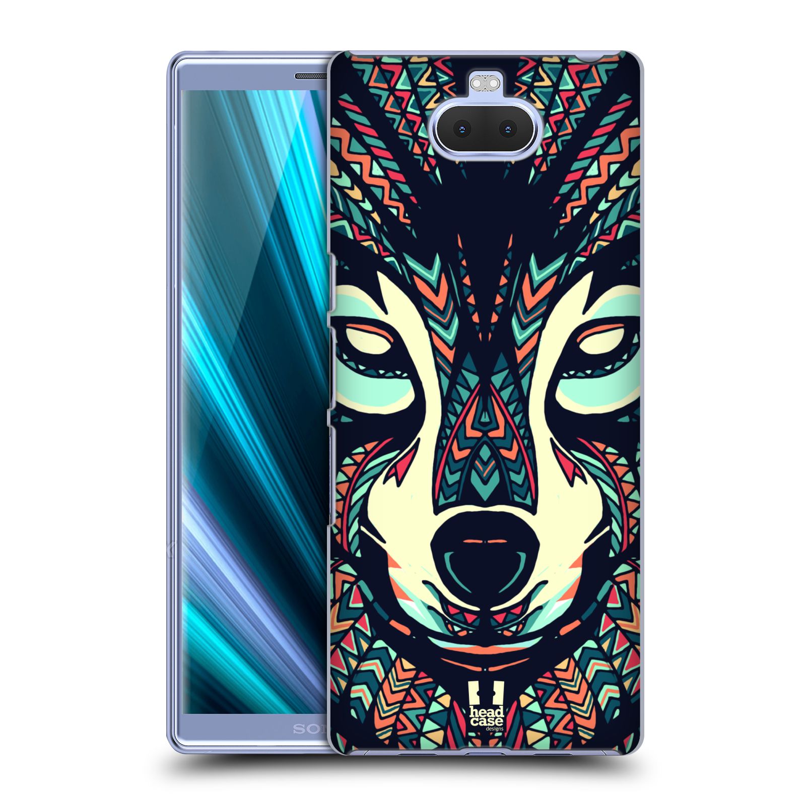Pouzdro na mobil Sony Xperia 10 - Head Case - vzor Aztécký motiv zvíře 3 vlk