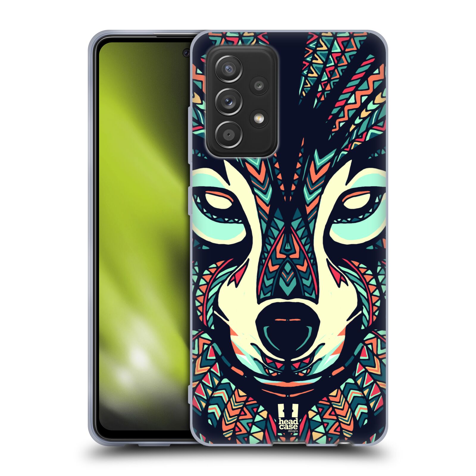 Plastový obal HEAD CASE na mobil Samsung Galaxy A52 / A52 5G / A52s 5G vzor Aztécký motiv zvíře 3 vlk
