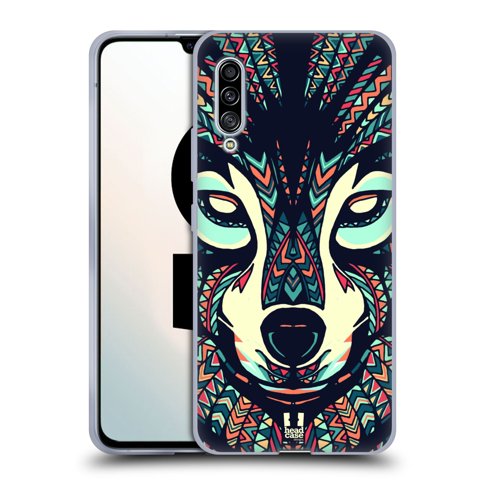Plastový obal HEAD CASE na mobil Samsung Galaxy A90 5G vzor Aztécký motiv zvíře 3 vlk
