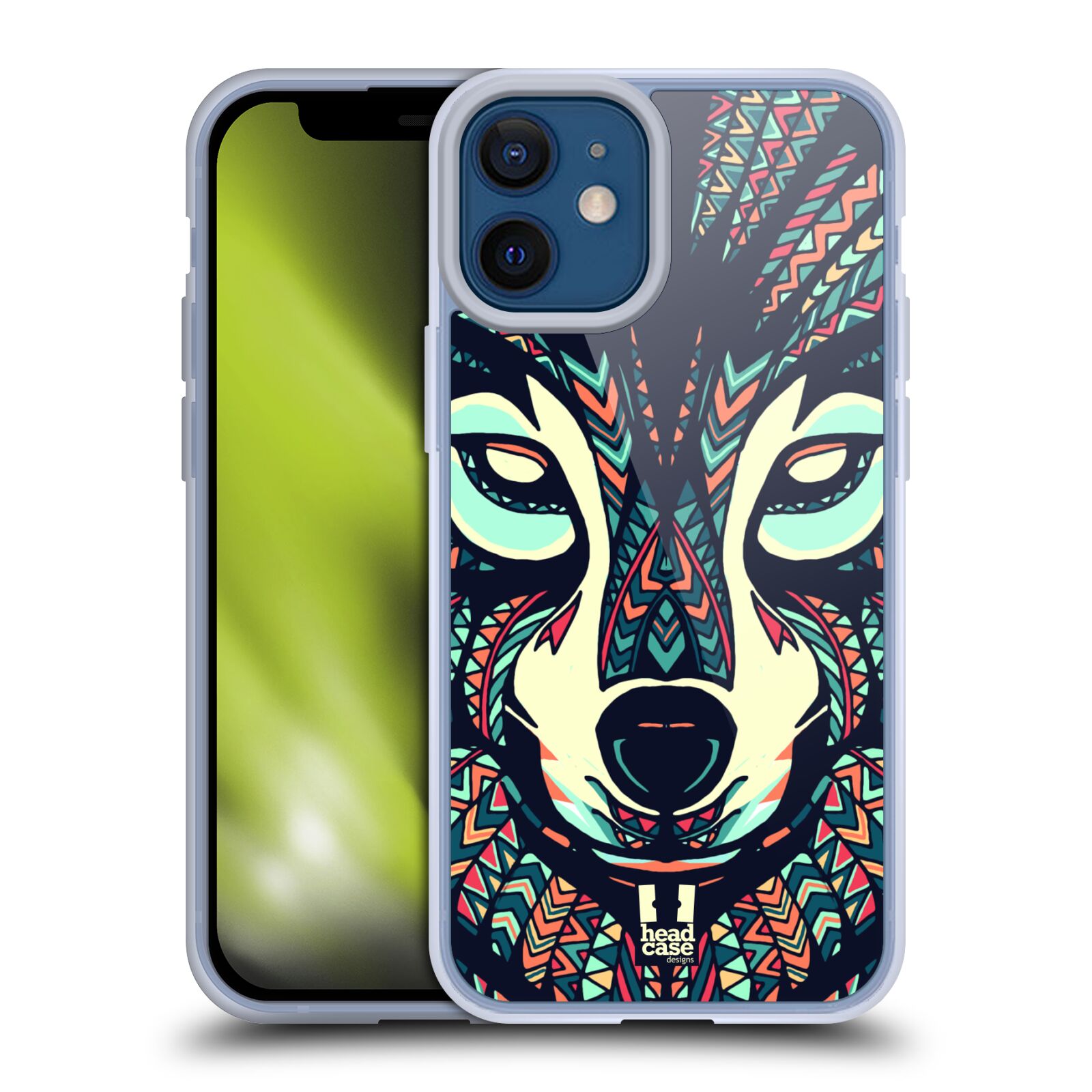Plastový obal na mobil Apple Iphone 12 MINI vzor Aztécký motiv zvíře 3 vlk