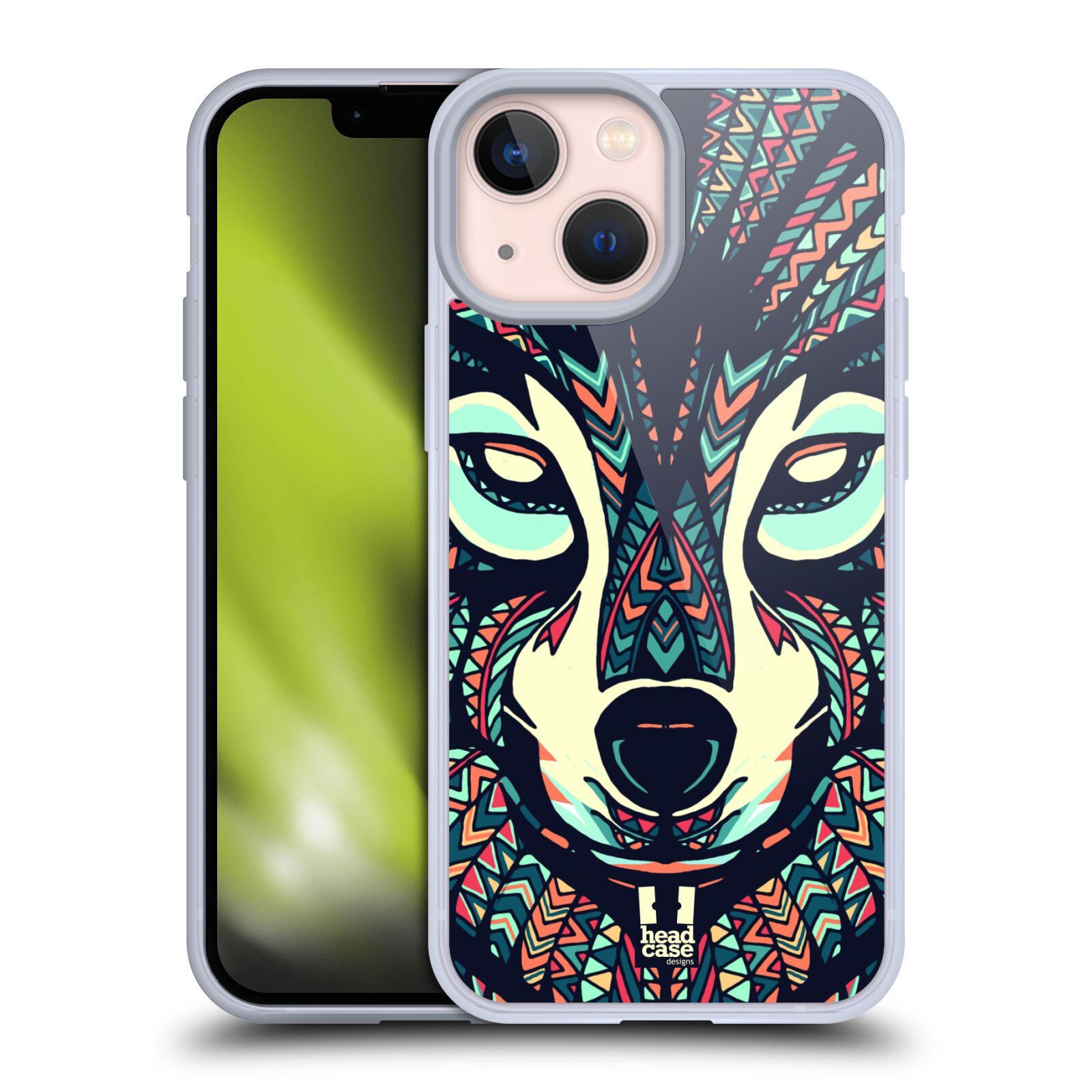 Plastový obal HEAD CASE na mobil Apple Iphone 13 MINI vzor Aztécký motiv zvíře 3 vlk