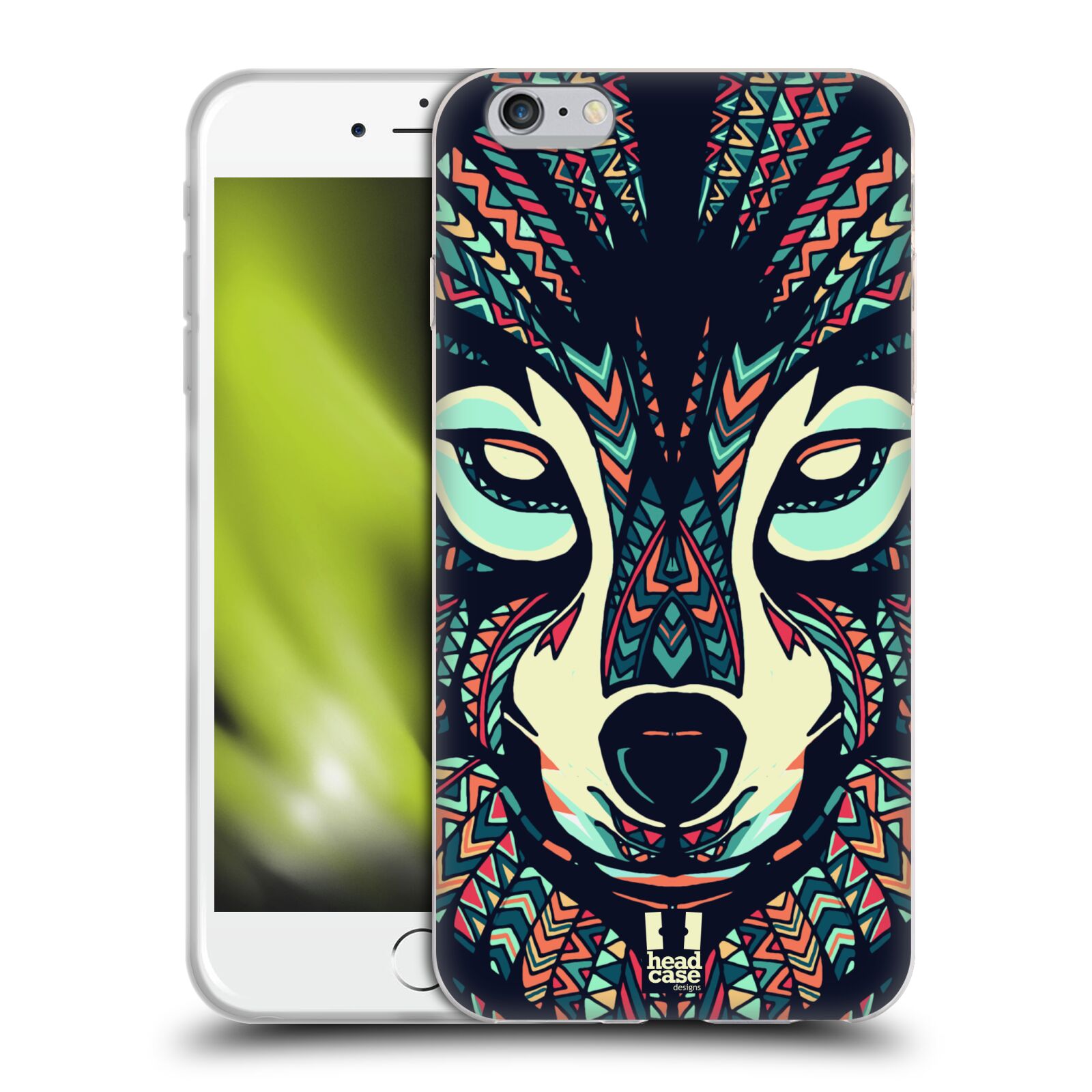 HEAD CASE silikonový obal na mobil Apple Iphone 6 PLUS/ 6S PLUS vzor Aztécký motiv zvíře 3 vlk