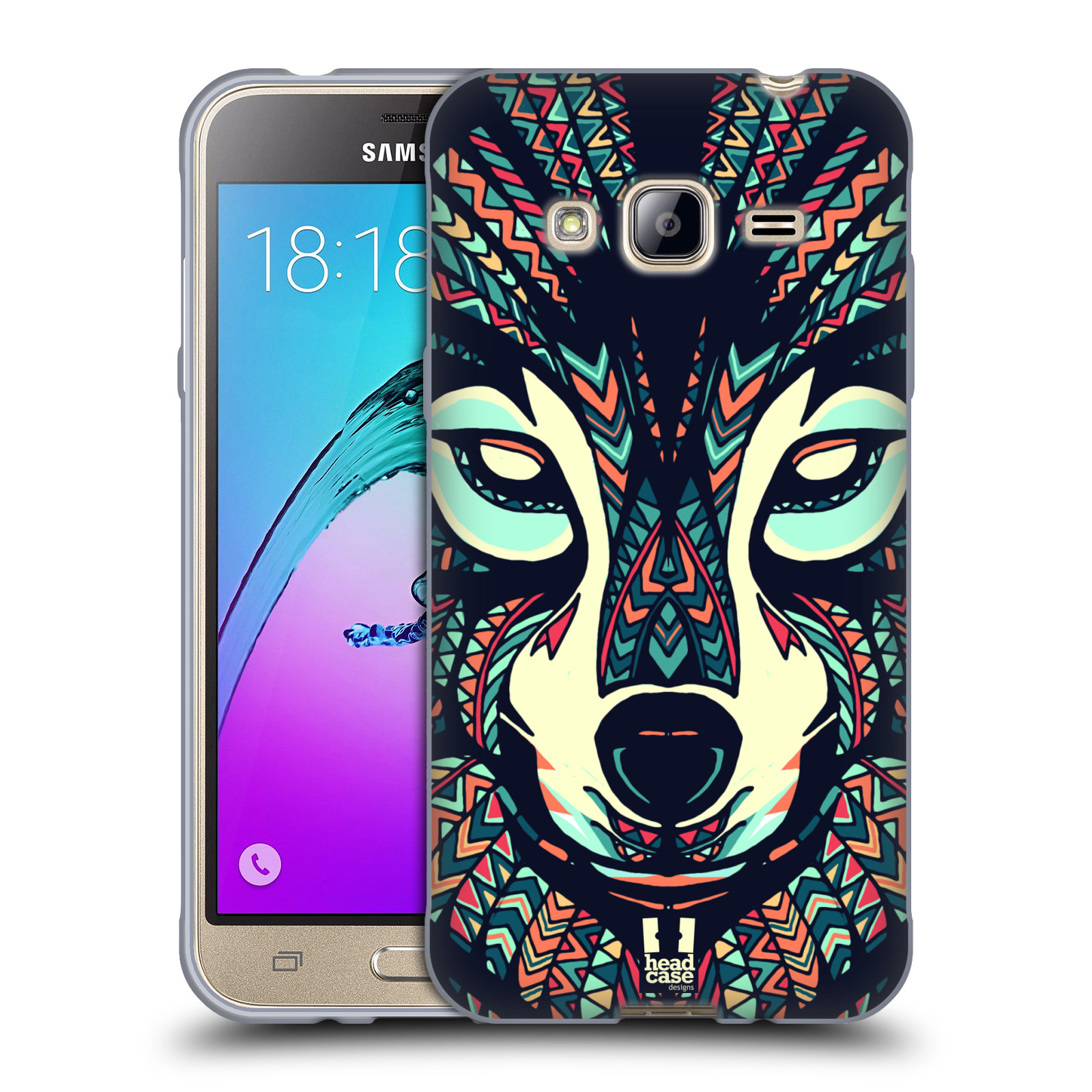 HEAD CASE silikonový obal na mobil Samsung Galaxy J3, J3 2016 vzor Aztécký motiv zvíře 3 vlk