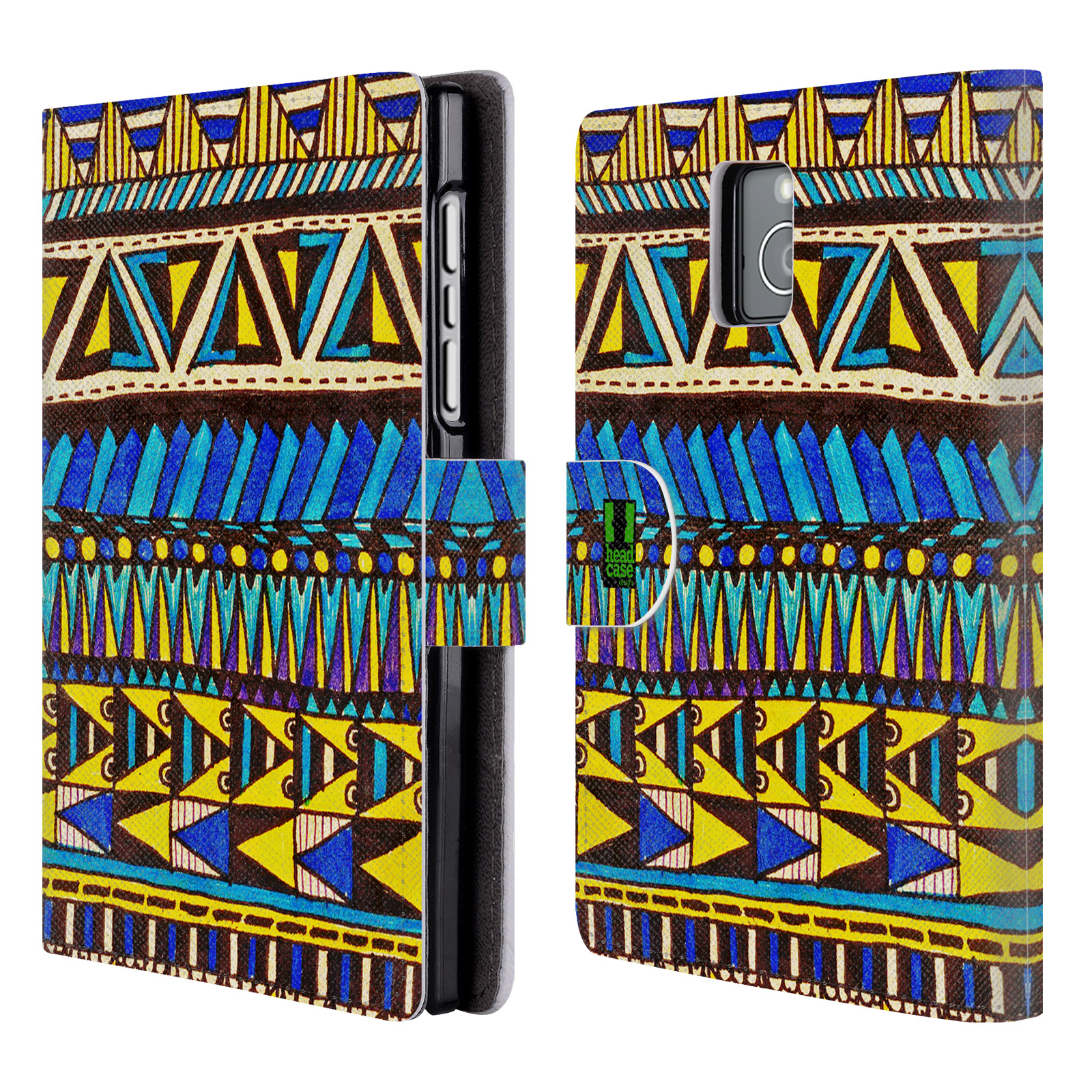 HEAD CASE Flipové pouzdro pro mobil BLACKBERRY PASSPORT Barevná aztécká čmáranice modrá
