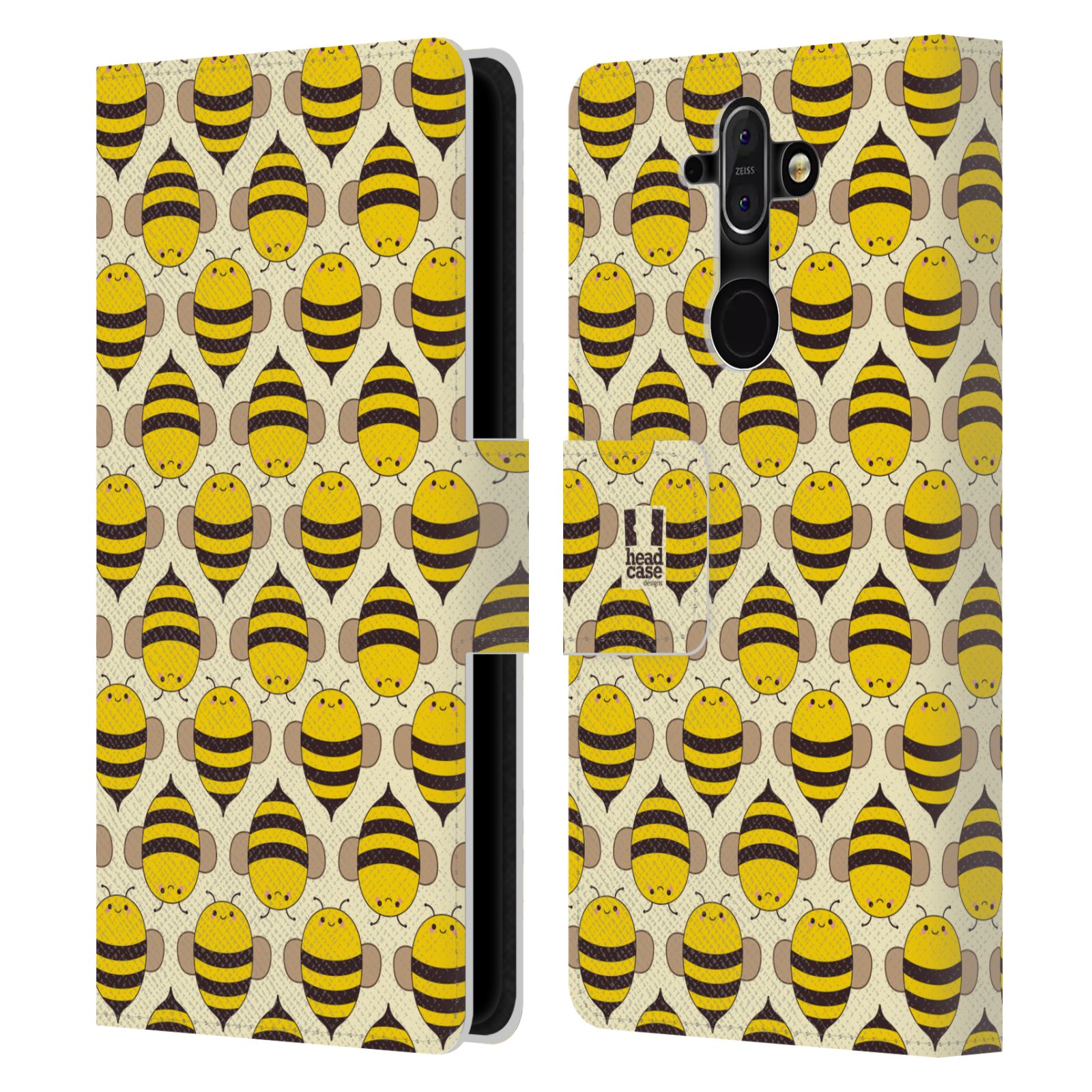 HEAD CASE Flipové pouzdro pro mobil Nokia 8 SIROCCO VČELÍ VZOR kolonie včelek