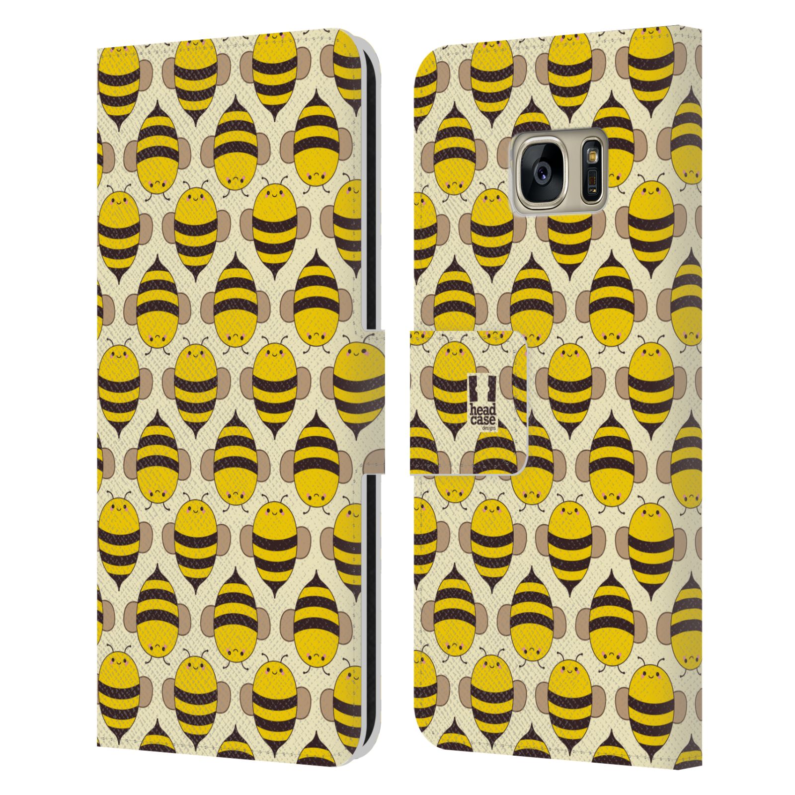 HEAD CASE Flipové pouzdro pro mobil Samsung Galaxy S7 (G9300) VČELÍ VZOR kolonie včelek