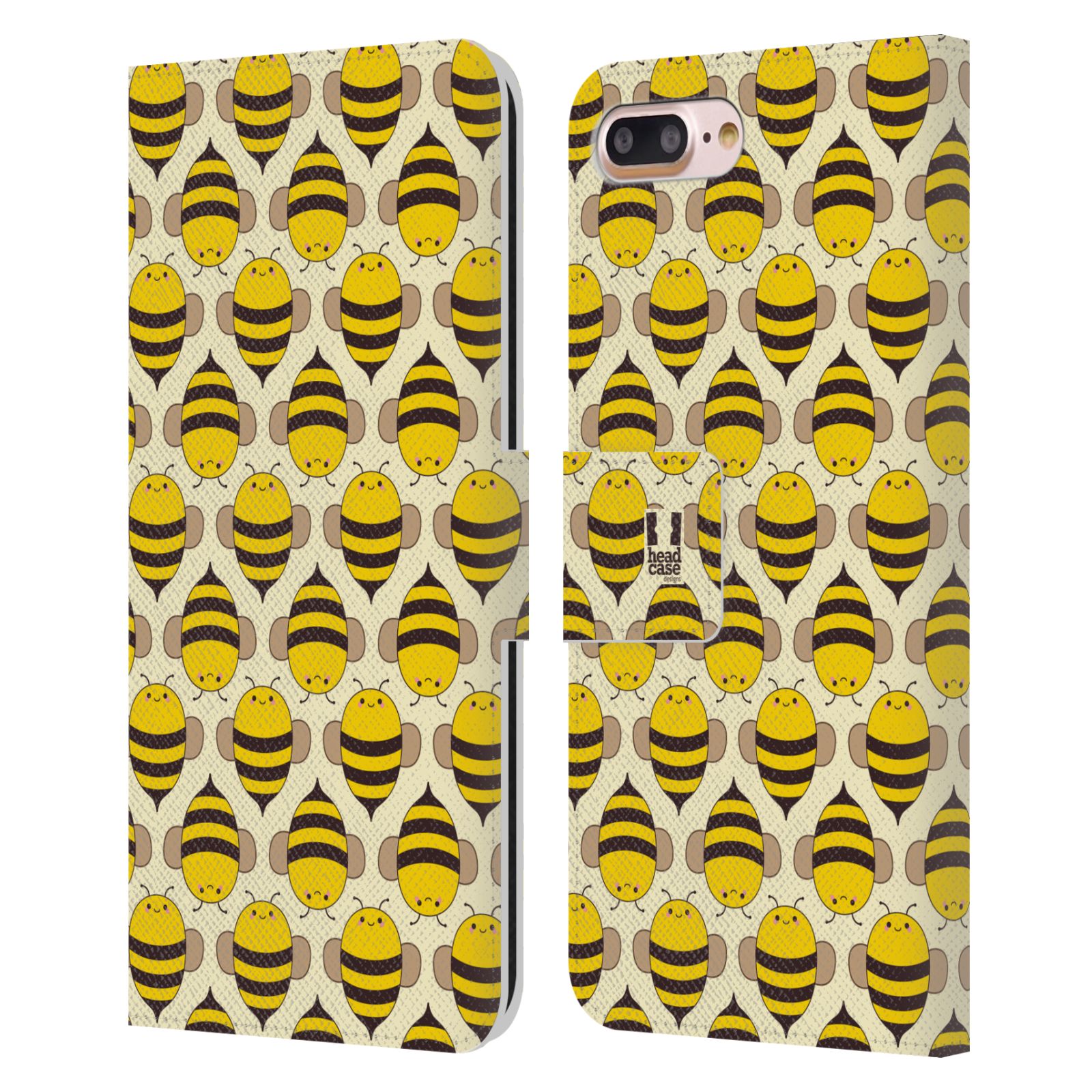 HEAD CASE Flipové pouzdro pro mobil Apple Iphone 7 PLUS / 8 PLUS VČELÍ VZOR kolonie včelek
