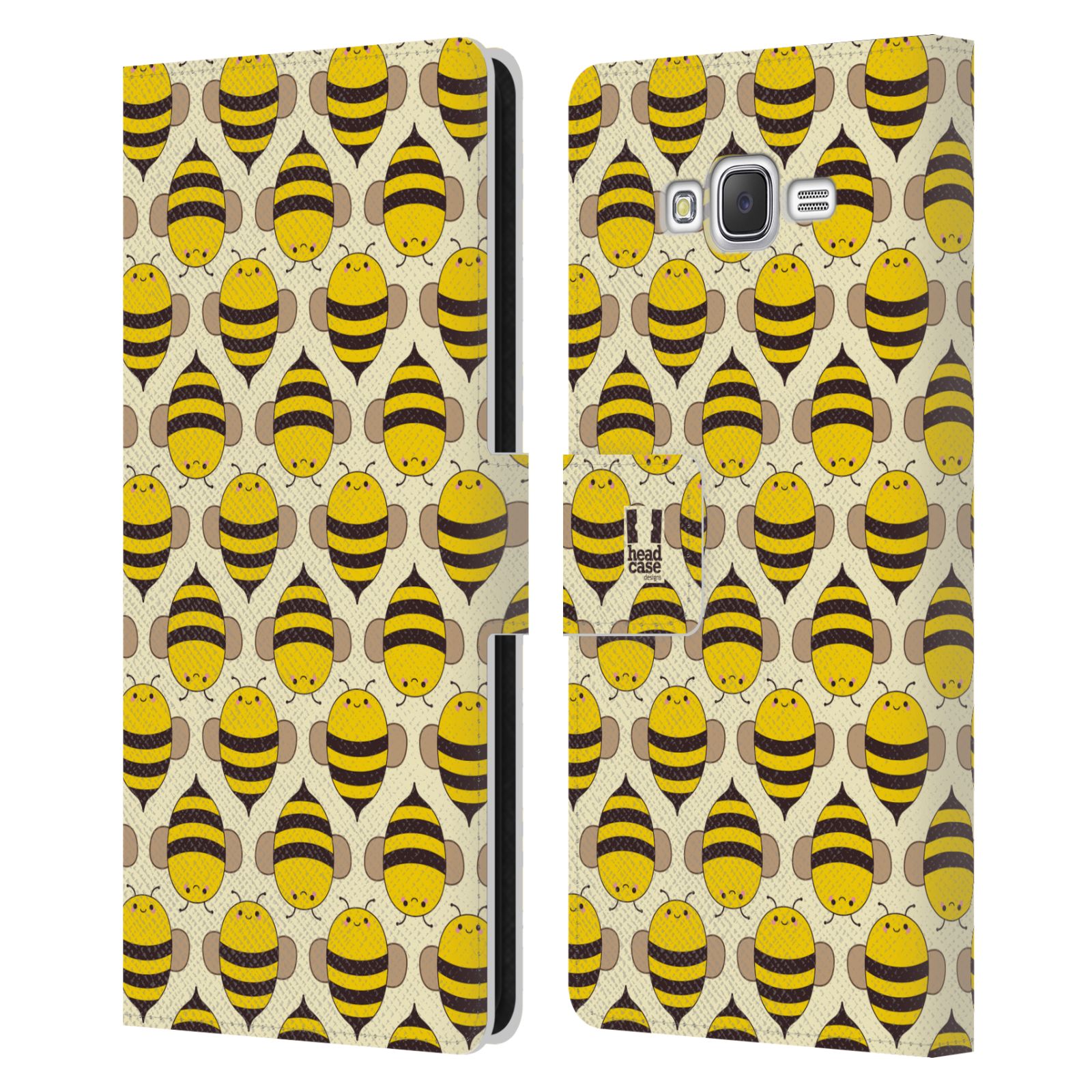 HEAD CASE Flipové pouzdro pro mobil Samsung Galaxy J7, J700 VČELÍ VZOR kolonie včelek