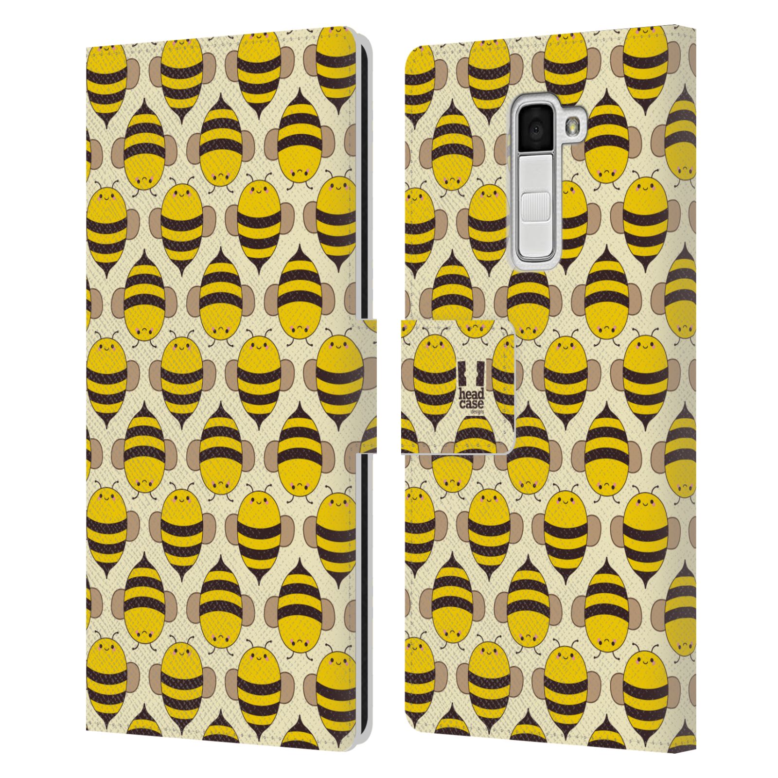 HEAD CASE Flipové pouzdro pro mobil LG K10 VČELÍ VZOR kolonie včelek