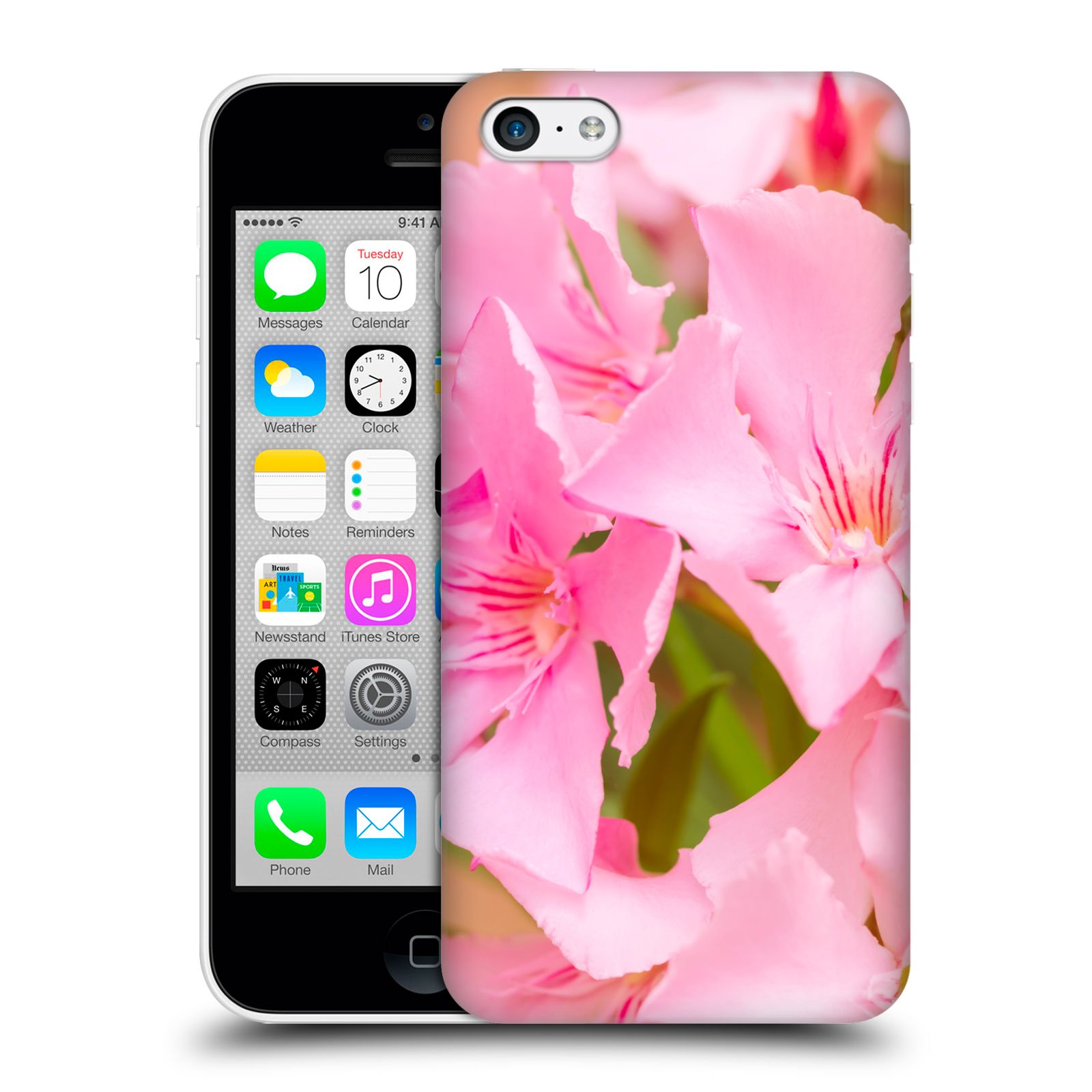 Zadní obal pro mobil Apple Iphone 5C - HEAD CASE - Beli - Růžové květy květina
