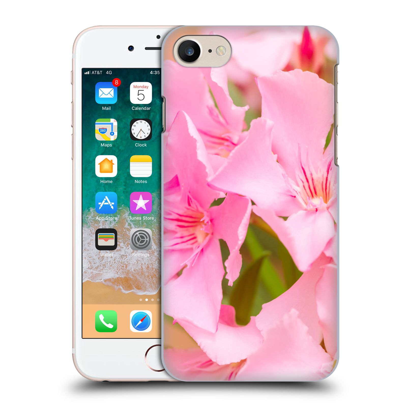 Zadní obal pro mobil Apple Iphone 7/8/SE2020 - HEAD CASE - Beli - Růžové květy květina